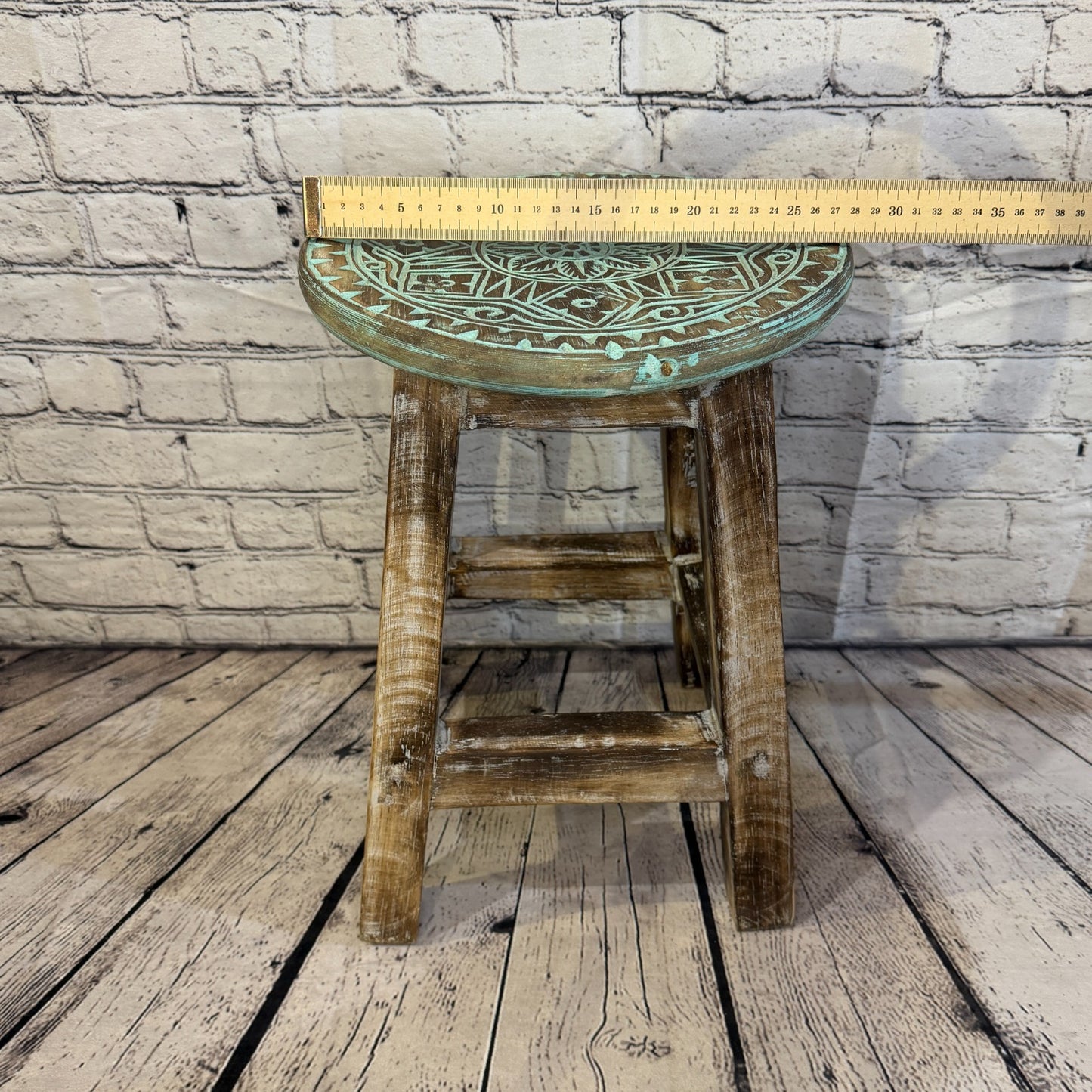 40cm x 30cm Green Stool Table Wooden Side Cabinet Living Hallway Furniture5