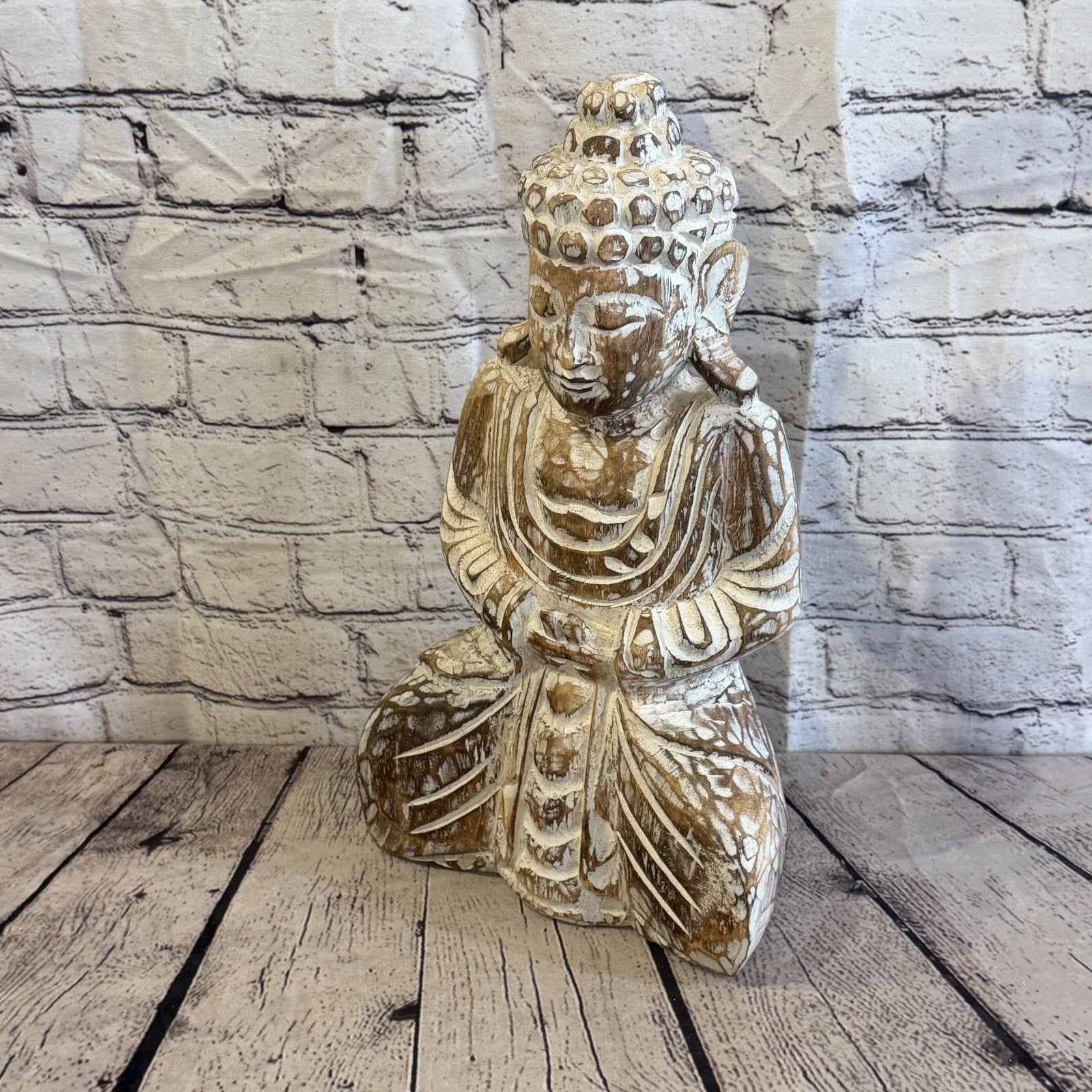 40cm Brown Meditating Buddha Ornament Sculpture Statue Buddhas Hand Carved Wood1