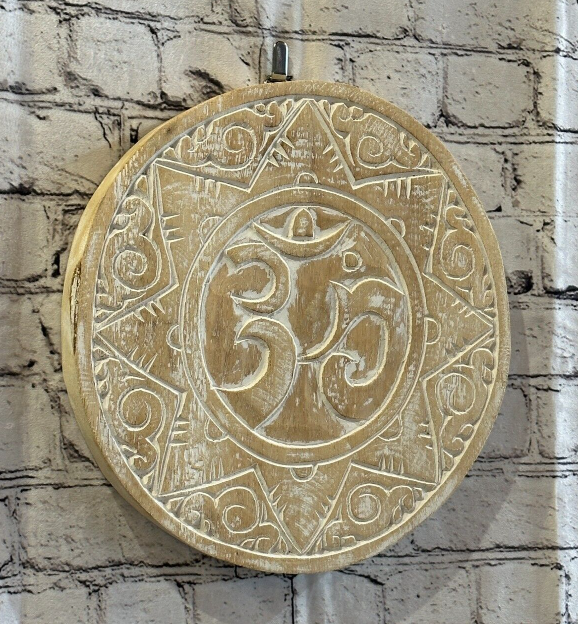 30cm Cream Style Wall Decoration Om Lucky Coin Designer Mask Wooden Handmade0