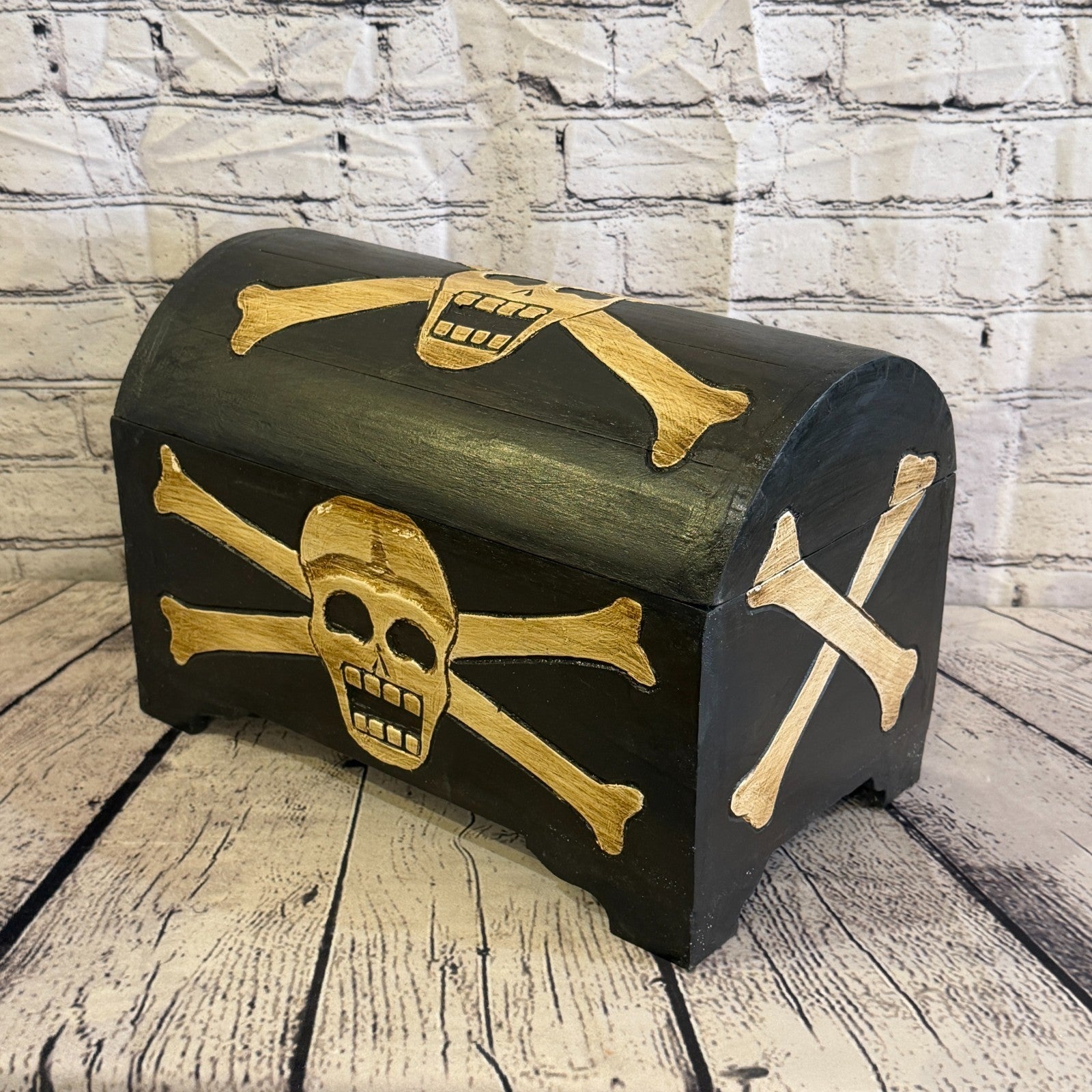 40cm x 30cm x 20cm Wood Gothic Pirate Chest Skull Coffin Jewellery Trinket Box0