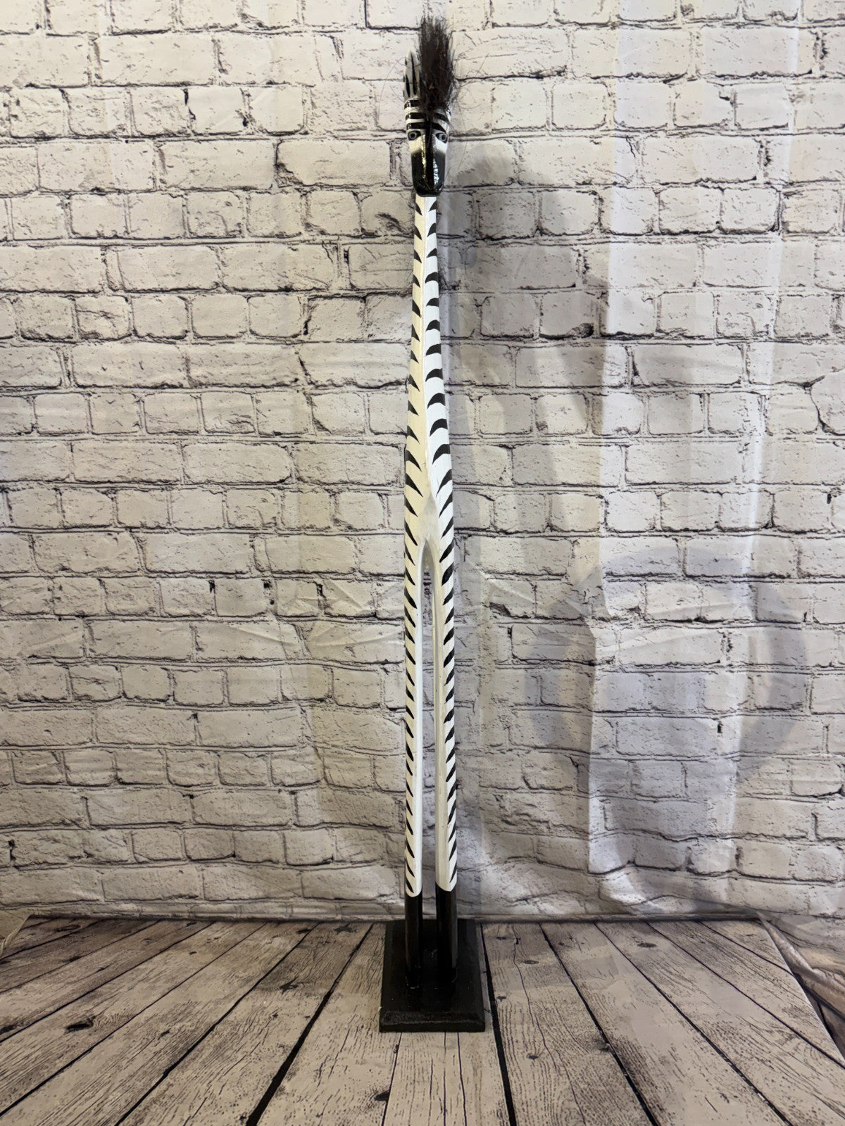 100cm Painted Wooden Zebra Standing Single Carved Solid Wood Zebra Handmade1
