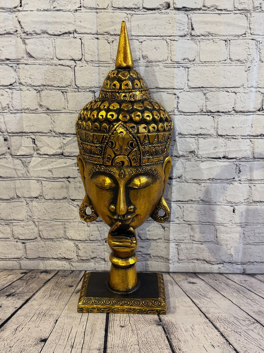 65cm Gold Head Whisper Buddha Ornament Sculpture Statue Buddhas Handcarved0
