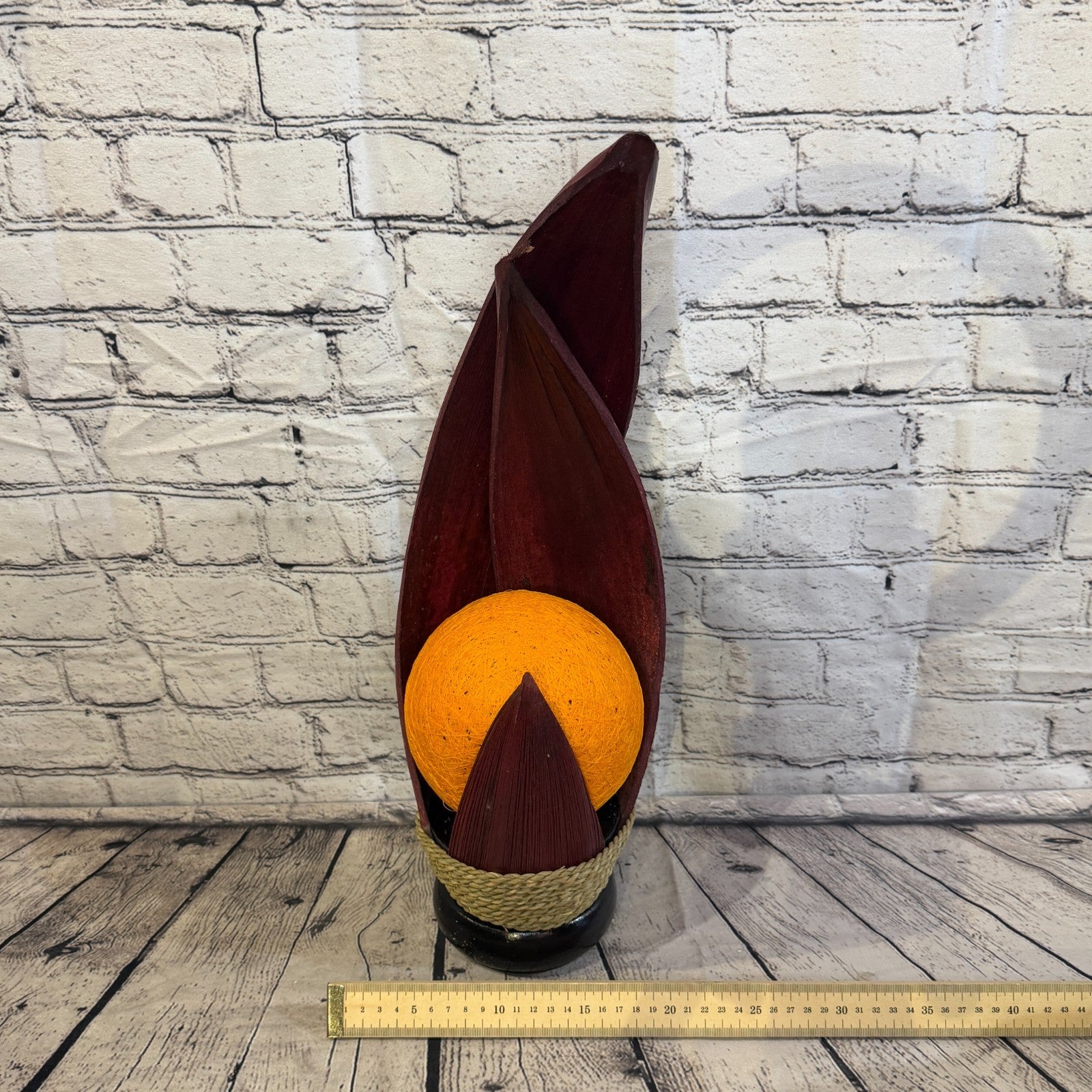 Orange Light Red Natural 55cm Tall Leaf Lamp Twist LED UK Mains Plug Design 67