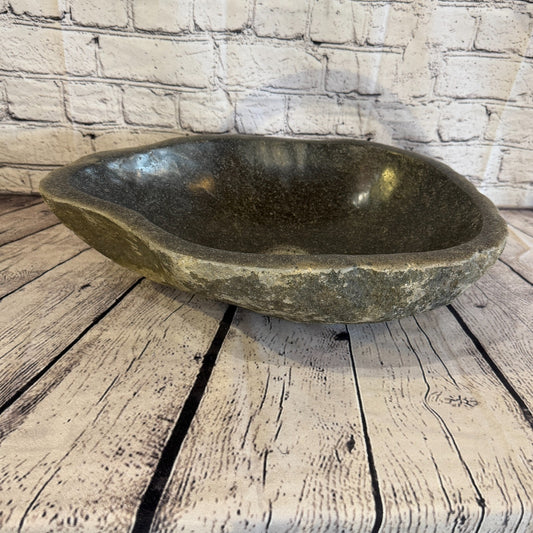 40cm x 30cm Wash Basin Bathroom Counter Top Washing River Stone Bowl Sink No 110