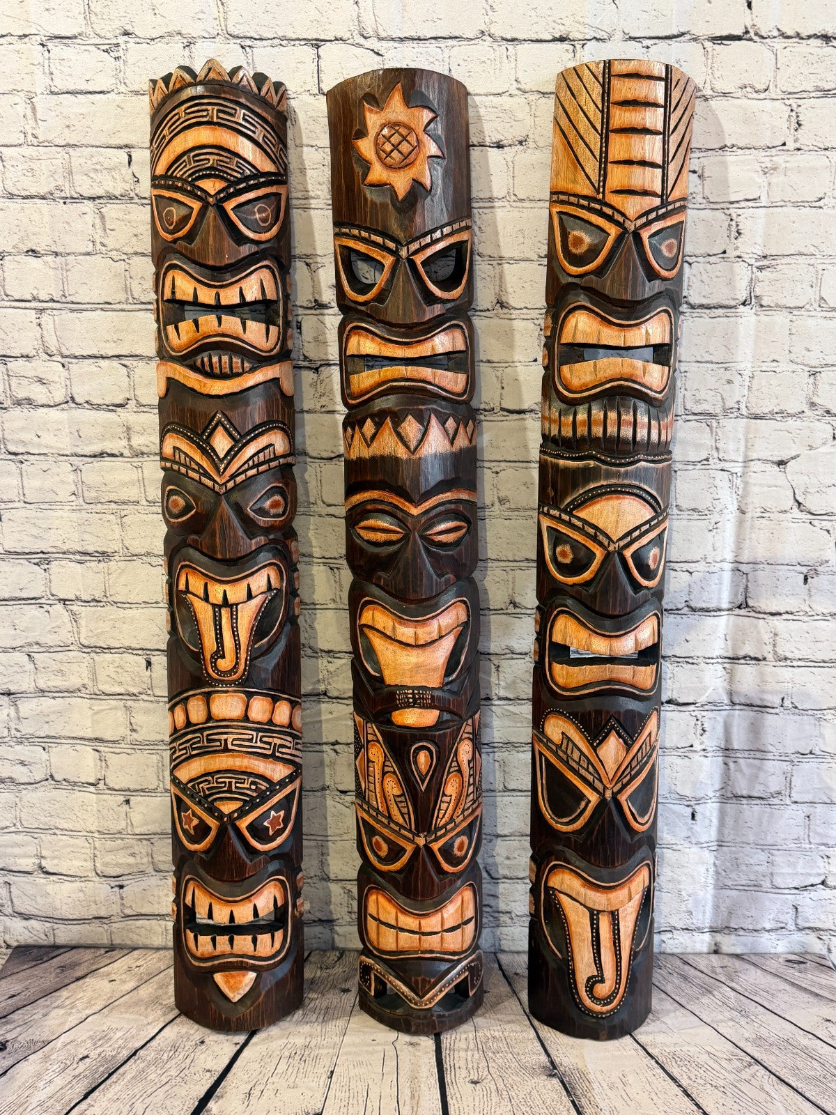 100cm Tiki Bar Mask Sign Decoration Wall Hanging Mask Wood Carving Design 16