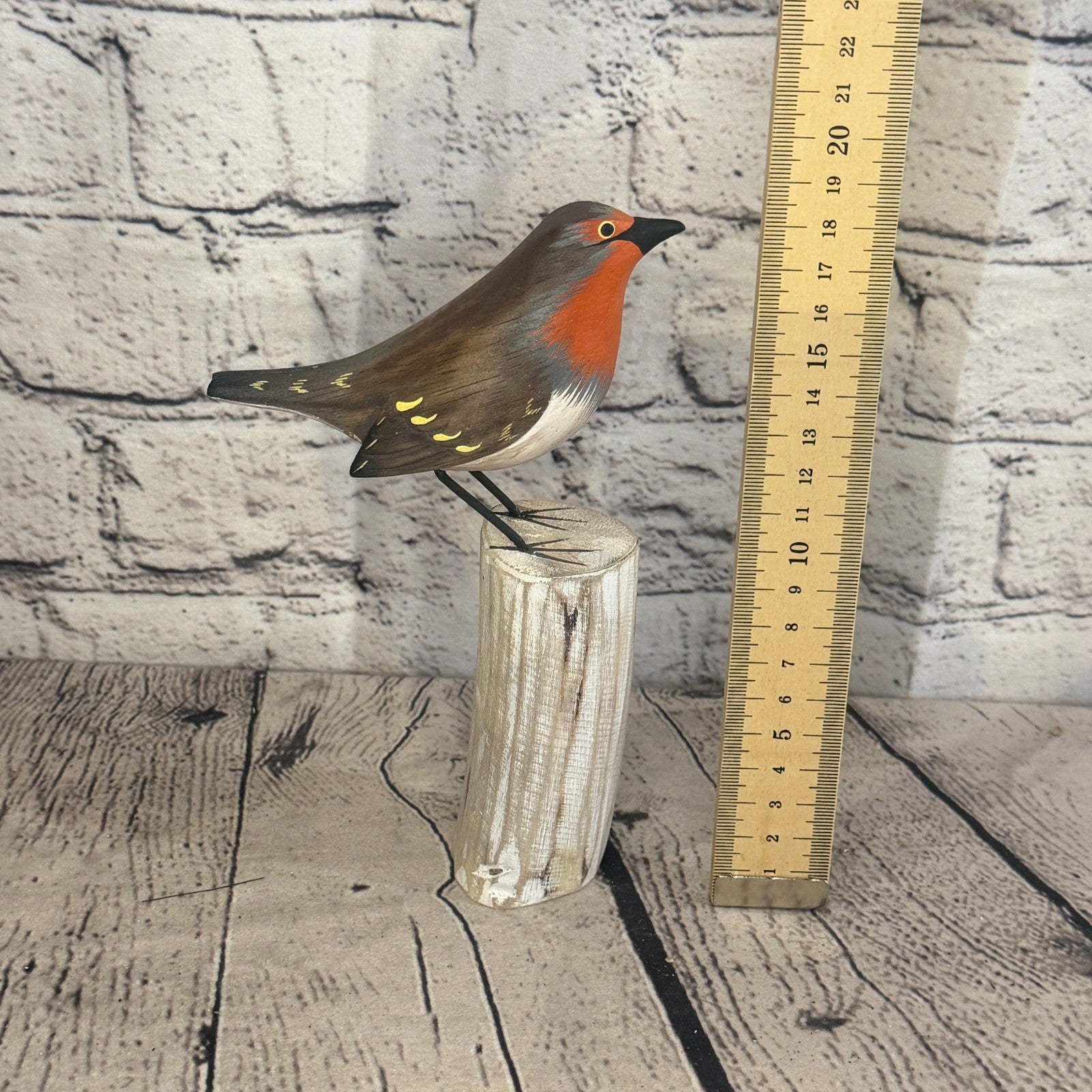 20cm Robin Wooden Bird Ornament Seaside Coastal Nautical Handcrafted Decor6