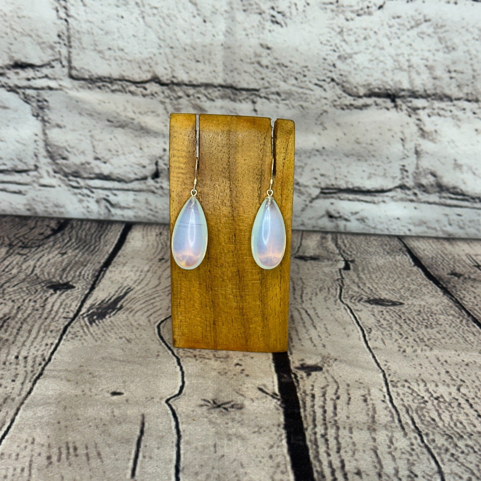 Opalite Teardrop Stone 925 Silver Dangle Drop Earrings Handmade Jewellery0