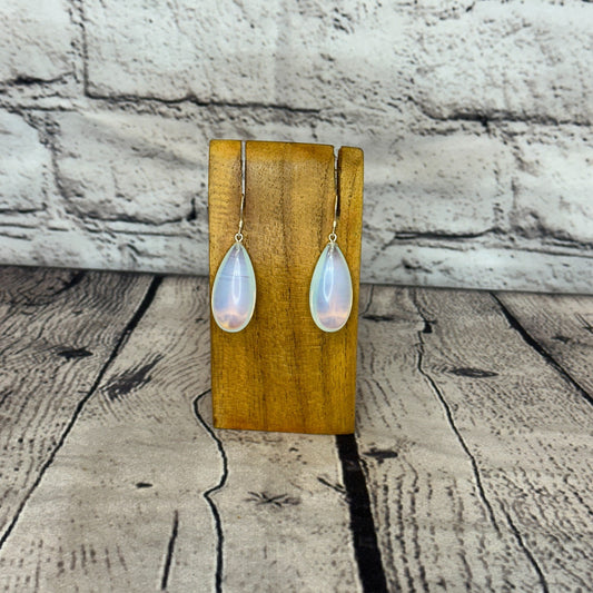Opalite Teardrop Stone 925 Silver Dangle Drop Earrings Handmade Jewellery0