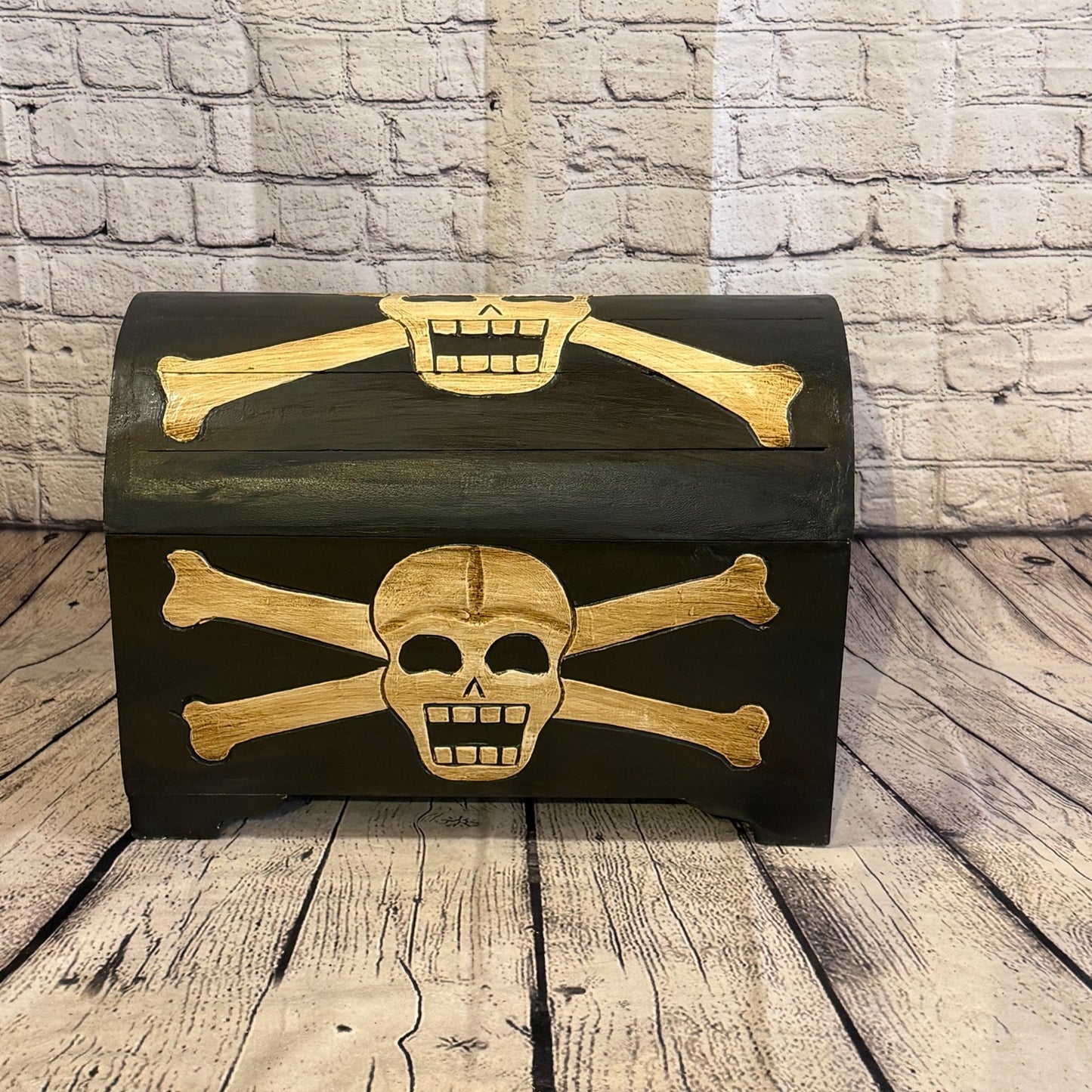 50cm x 35cm x 30cm Wood Gothic Pirate Chest Skull Coffin Jewellery Trinket Box1