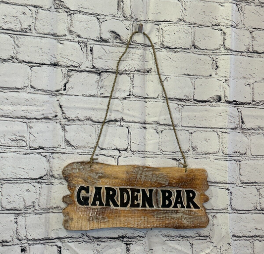 Garden Bar Word Sign Plaque Outdoor Garden Shed Den Bar Shop 30cm x 12cm0