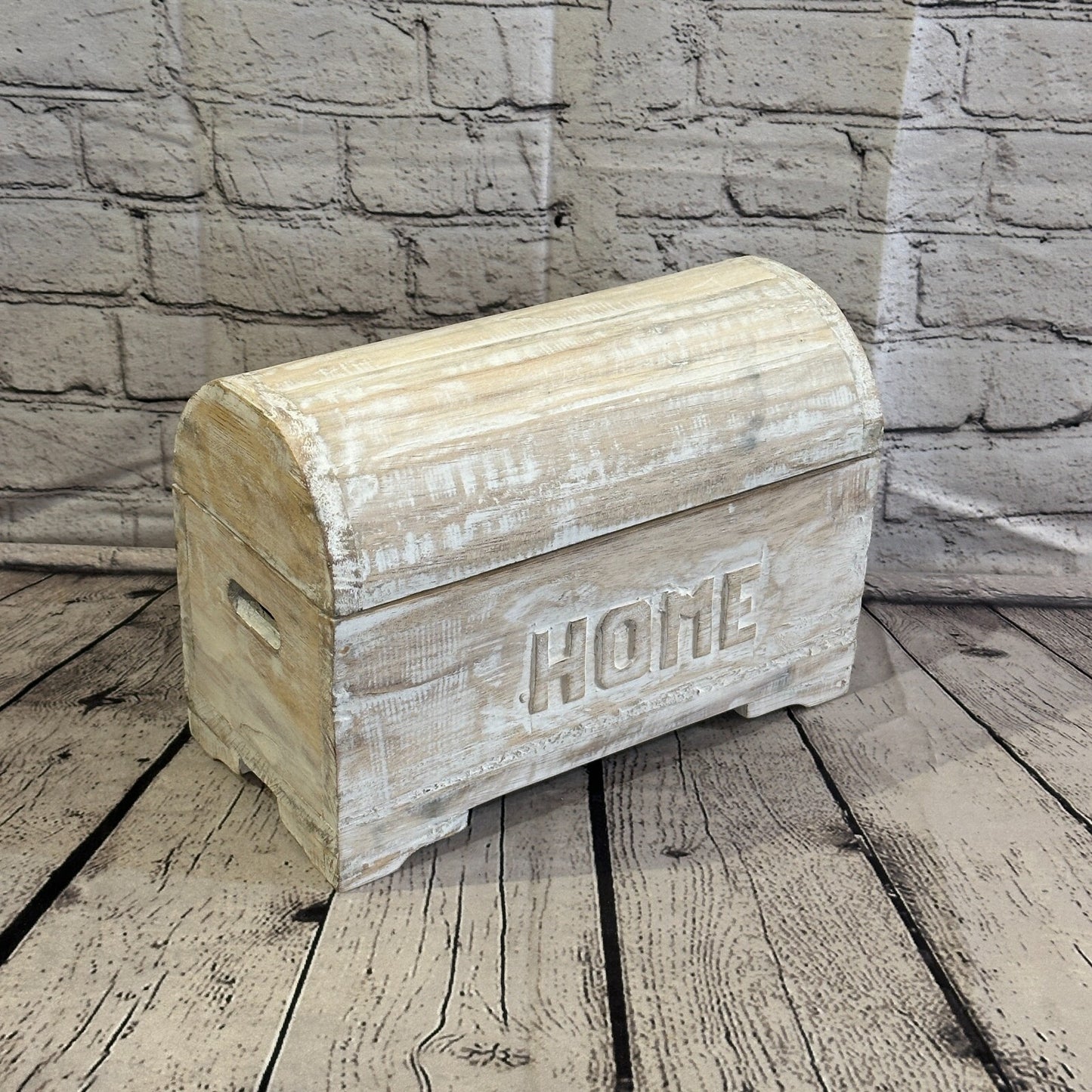 30cm x 20cm x 14cm White Home Wood Box Wooden Chest Storage Craft Handles Lid2