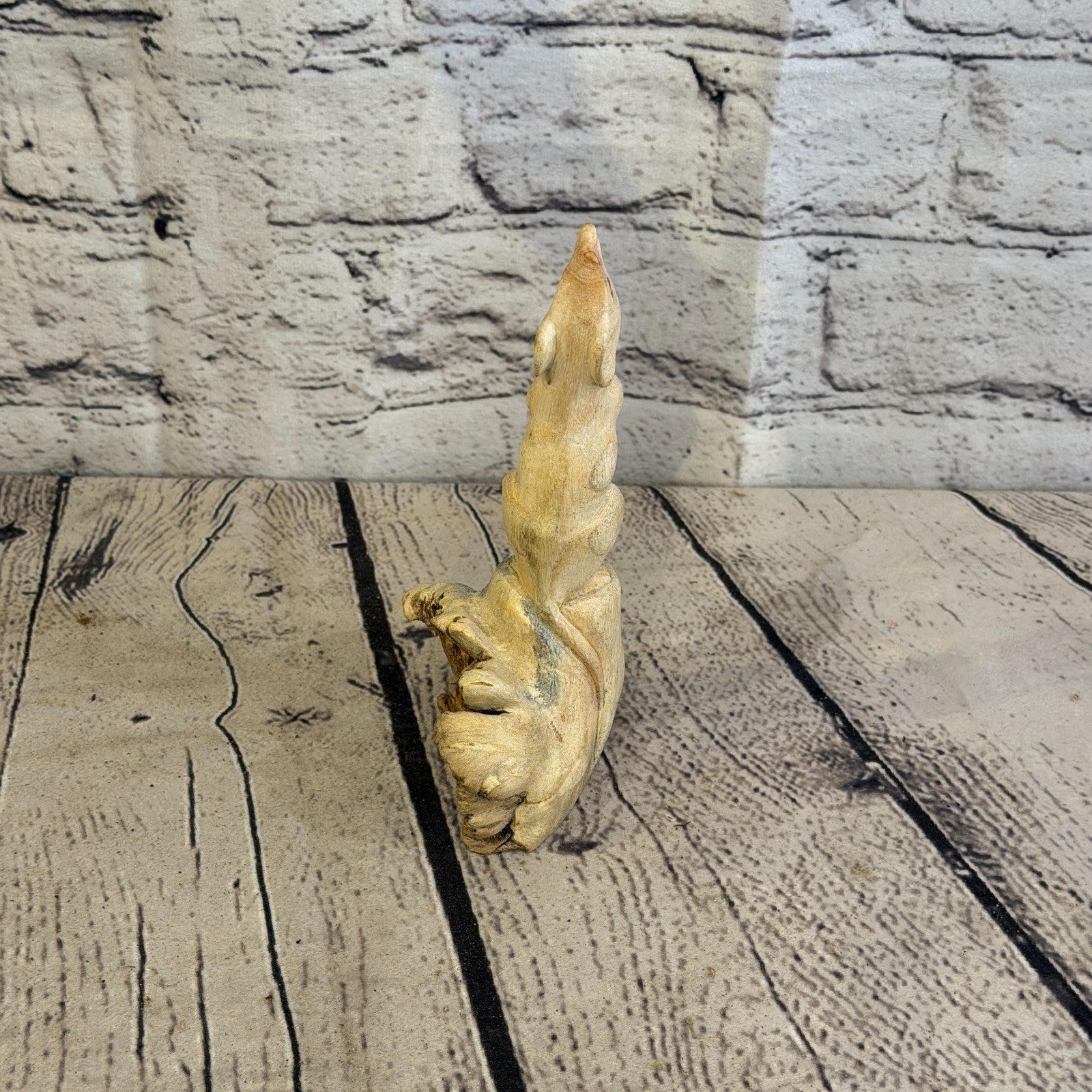 15cm Mouse Mushroom Stand Parasite Wood Ornament Natural Carving Wooden Standing4