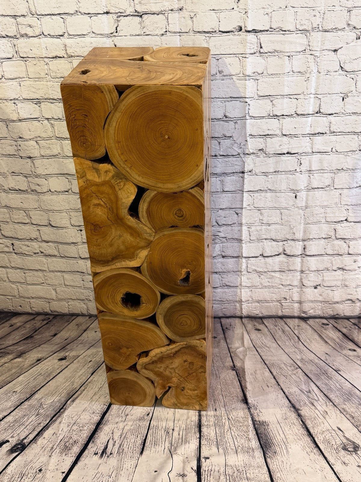 100cm x 30cm x 30cm Wooden Teak Wood Slice Cube Table Sculpture Root Ornament1