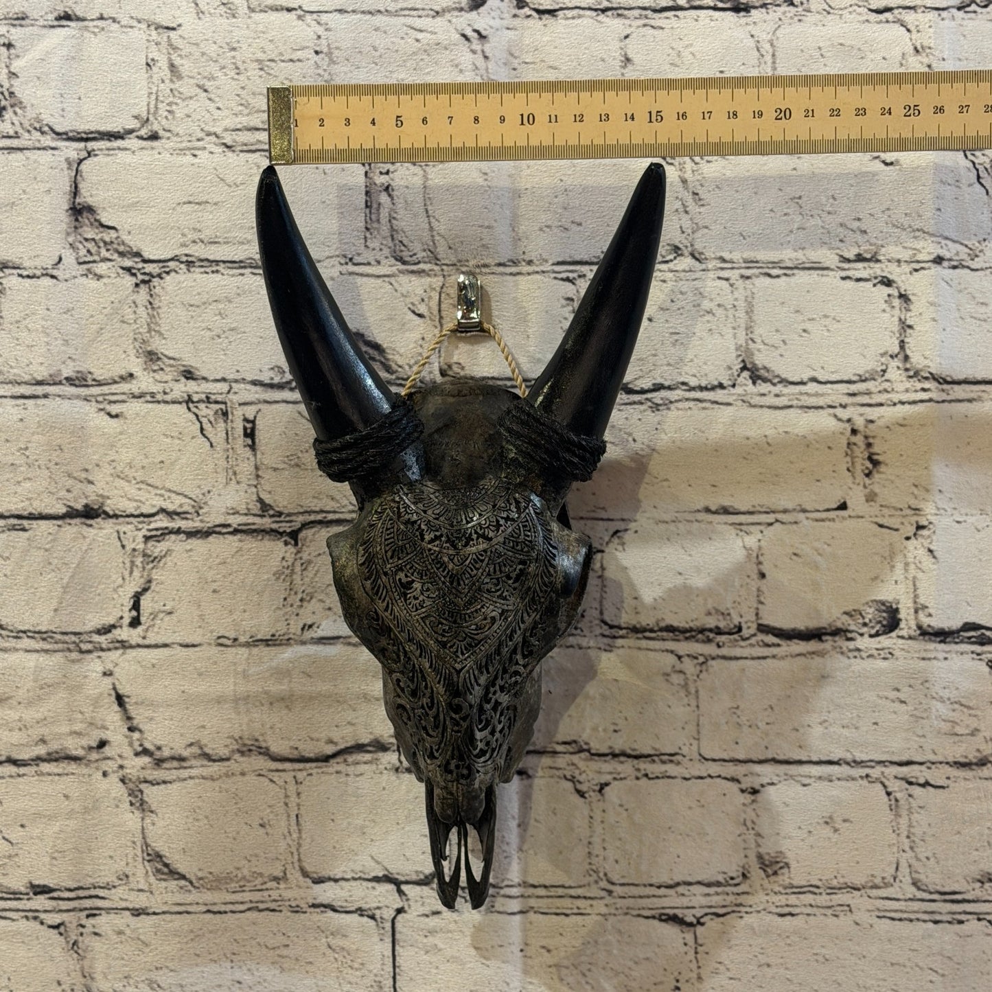 30cm Carved Buffalo Ram Wild Replica Skulls Wall Hanging Carved Stand Design 34