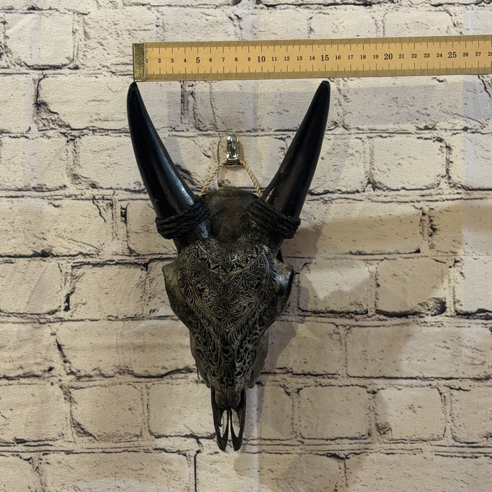 30cm Carved Buffalo Ram Wild Replica Skulls Wall Hanging Carved Stand Design 34