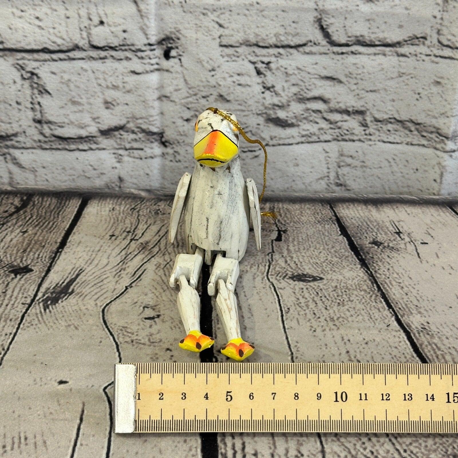 10cm Brown Duck Sitting Animal, Wooden Shelf Ornament Handmade and Fairtrade7