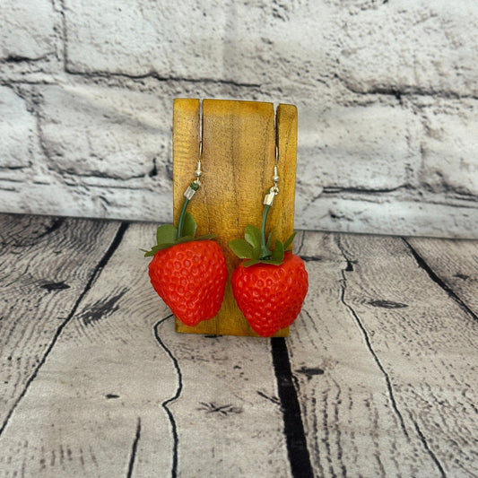 Strawberry Plastic Novelty Party Dangle Drop Earrings Handmade UK Jewellery0
