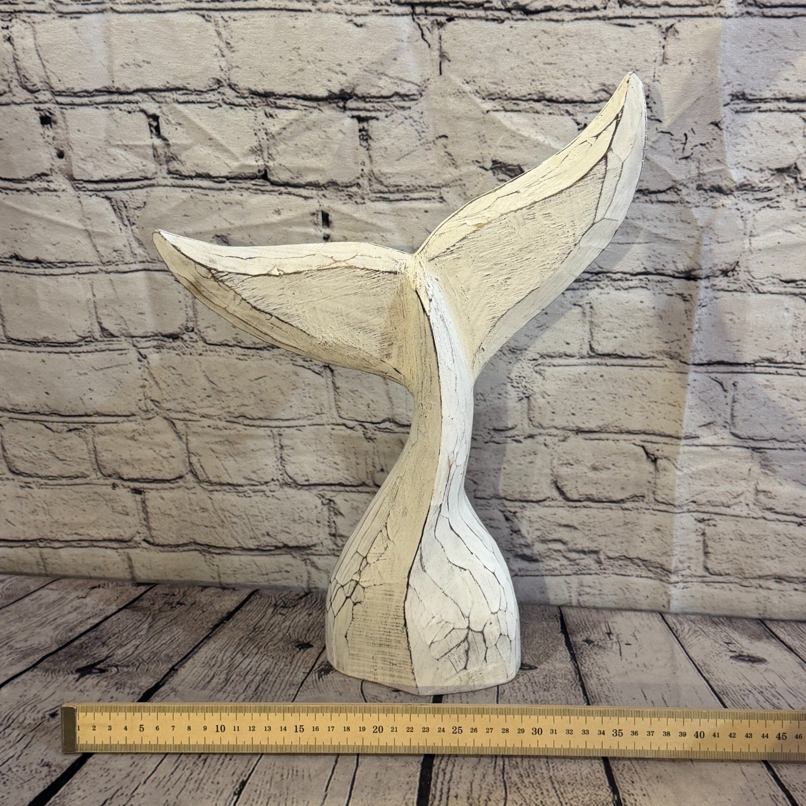 40cm x 40cm Whale Tail White Fish Wood Coastal Ocean Bathroom Decoration6