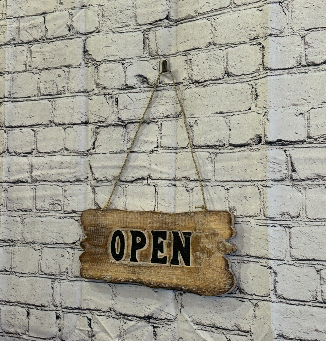 Open Closed Shop Word Sign Plaque Outdoor Garden Shed Den Bar Shop 30cm x 12cm2