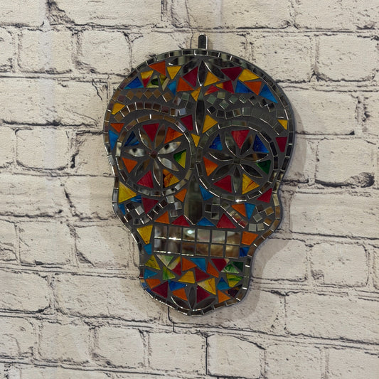 Rainbow Skull Mosaic Tile Wall Mirror 30cm x 20cm 12 Inches Handmade New0