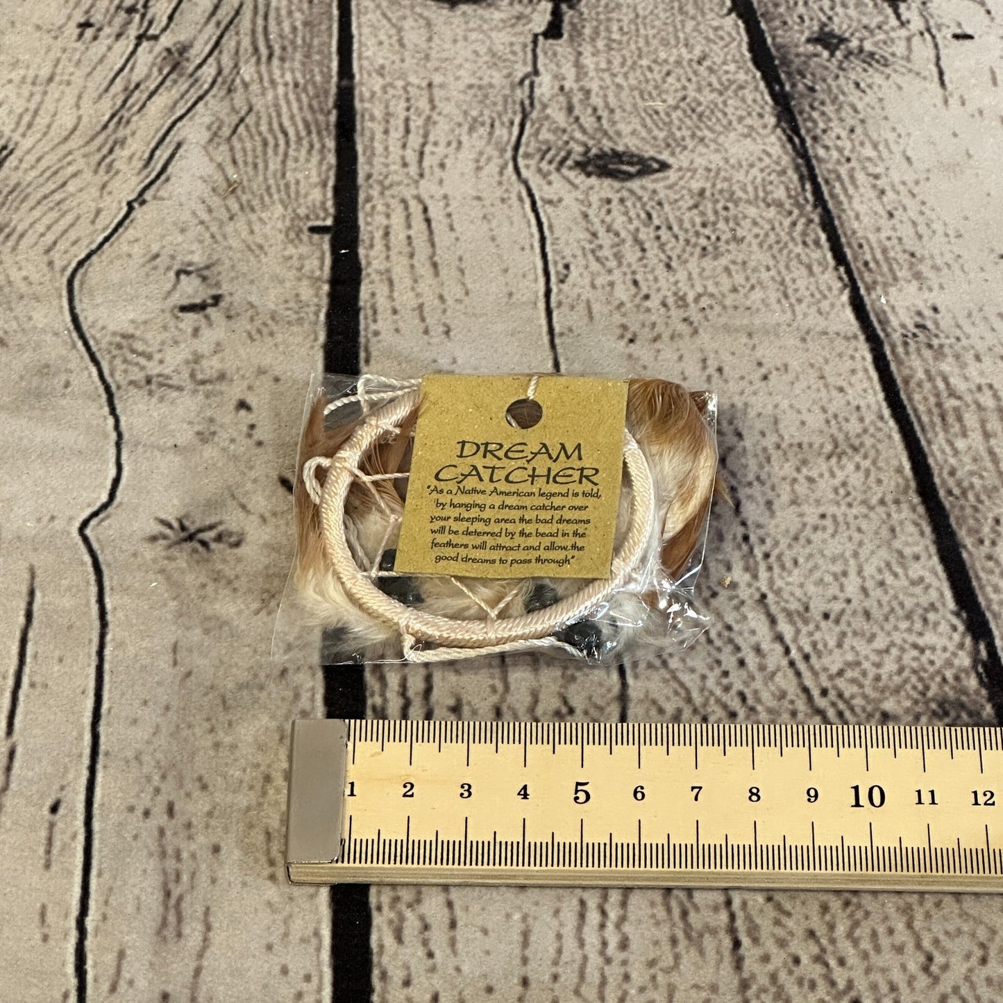 White Naturals Handmade Dream Catcher Feather Beads Ring For Home Car Décor2