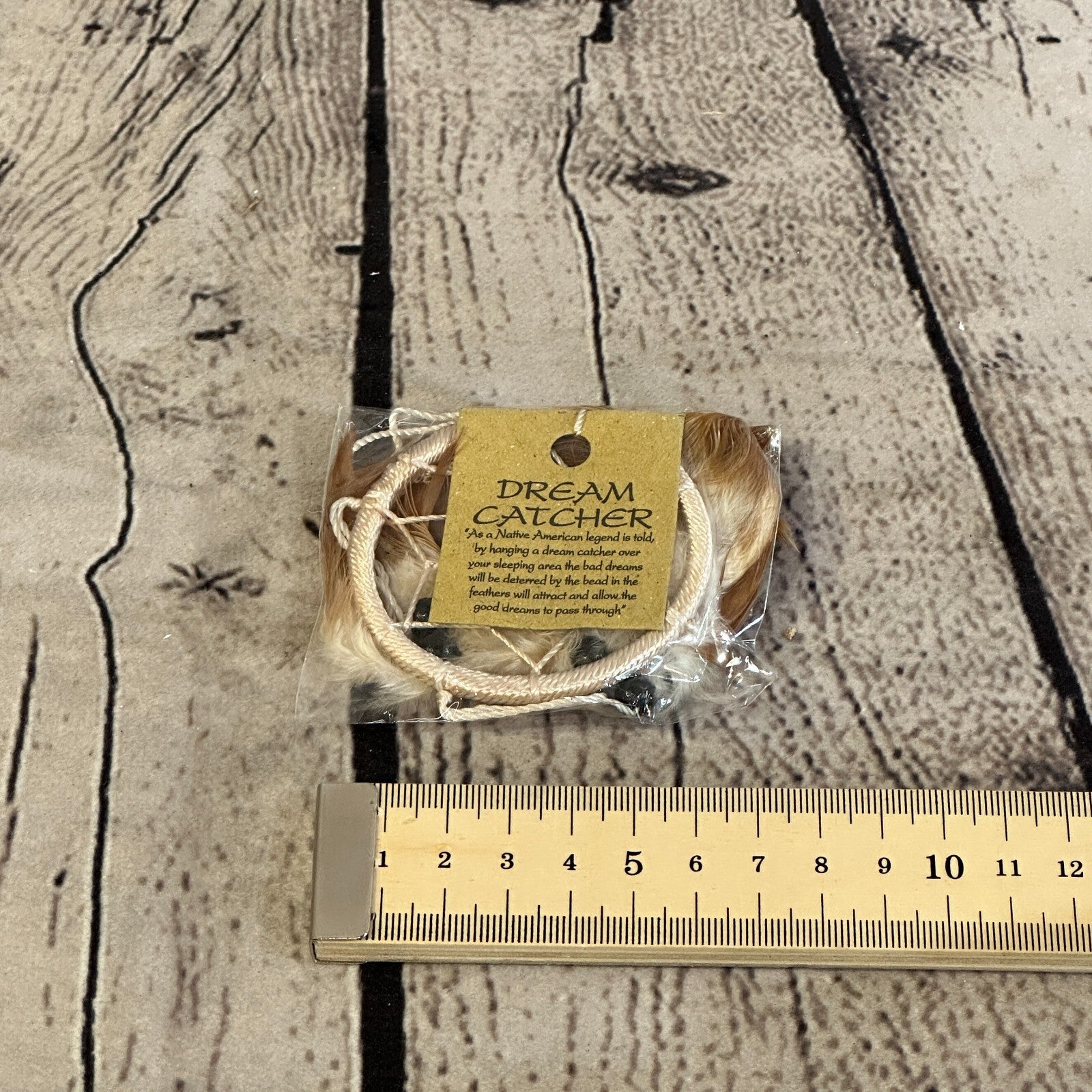 White Naturals Handmade Dream Catcher Feather Beads Ring For Home Car Décor2