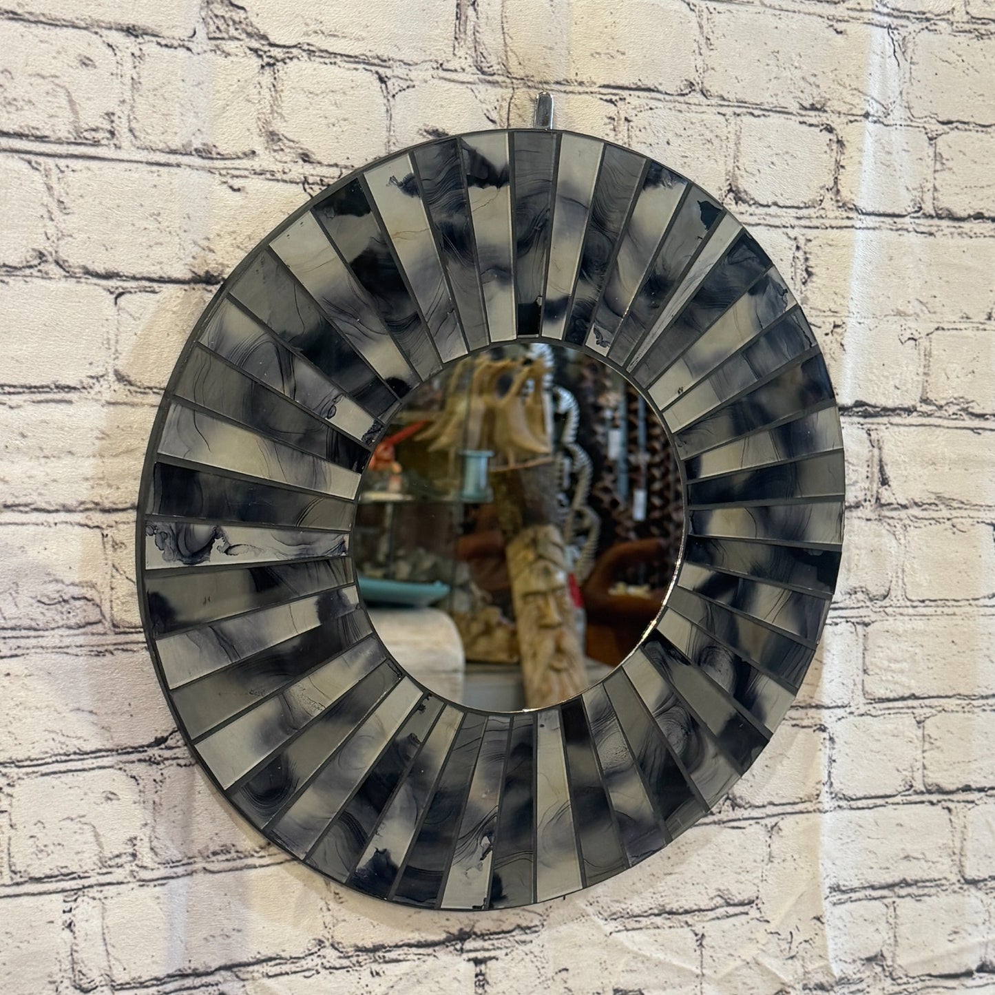 Grey Black Line Black Mosaic Tile Wall Mirror 40cm x 40cm 16 Inches Handmade0