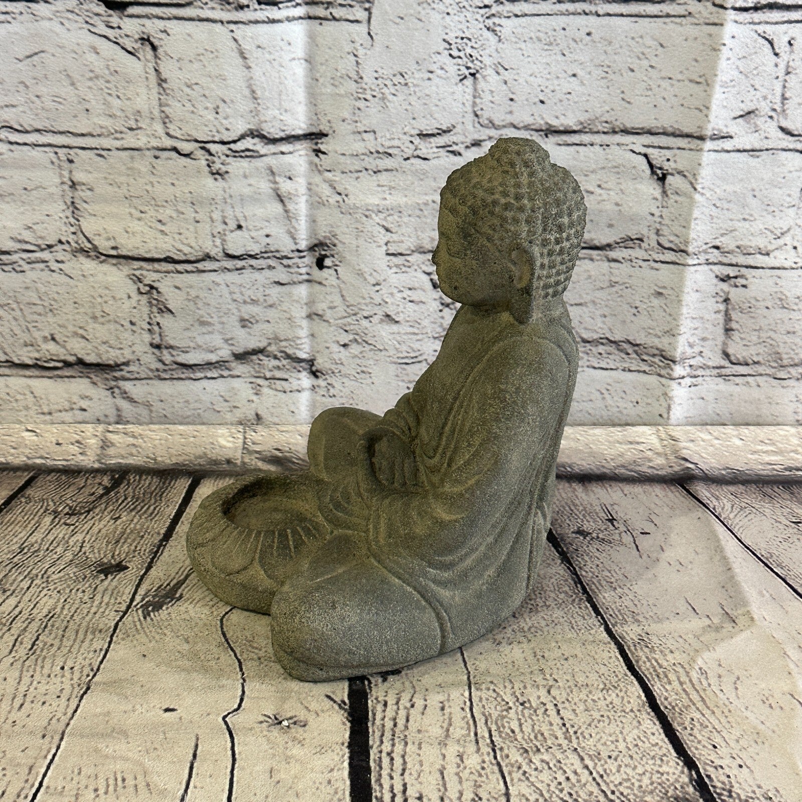 3D Thai Buddha Candle Stone Garden 20cm Ornament Outdoor Indoor Statue Hindu2