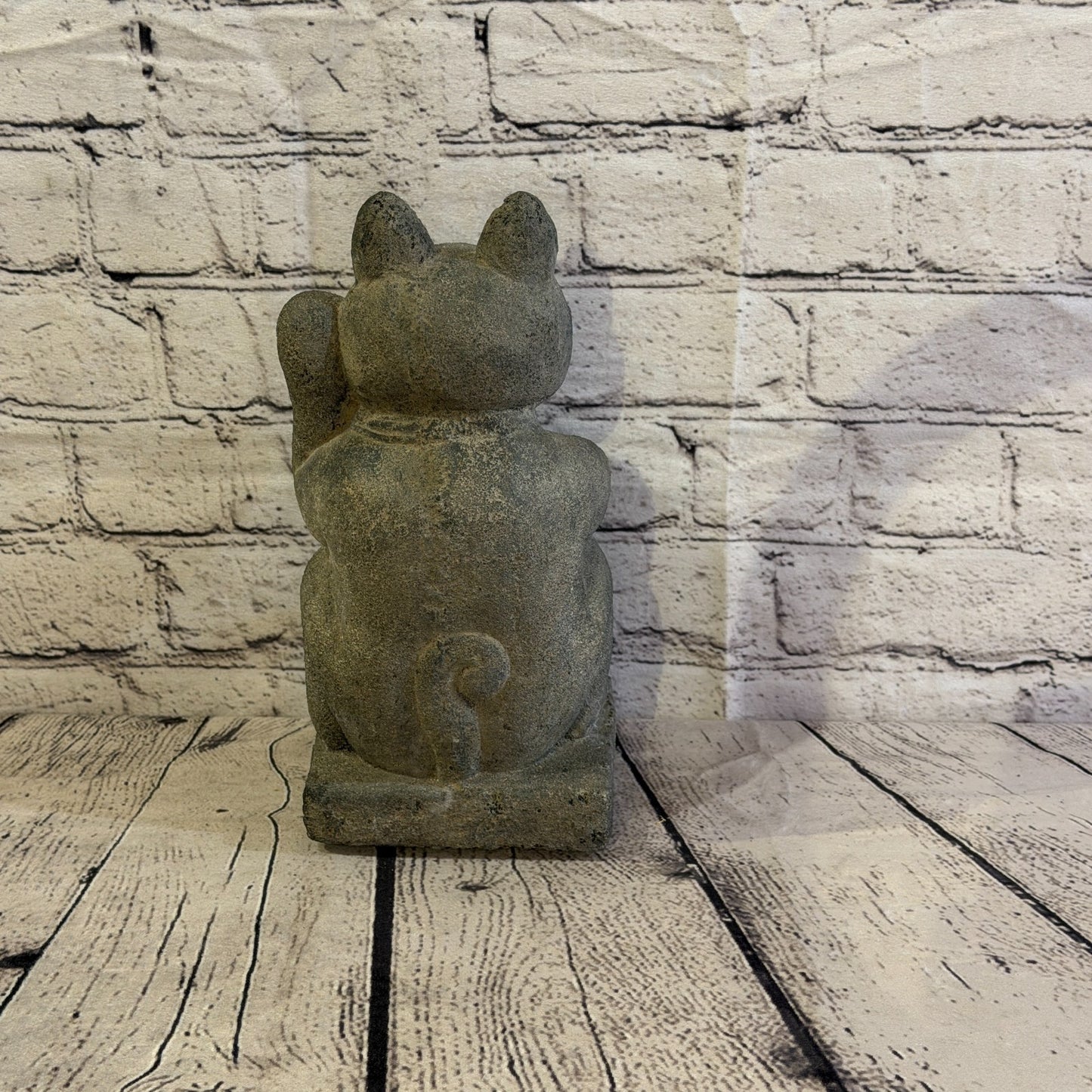 Maneki-Neko Lucky Cat Stone Garden 25cm x 15cm Ornament Indoor Statue Hindu4