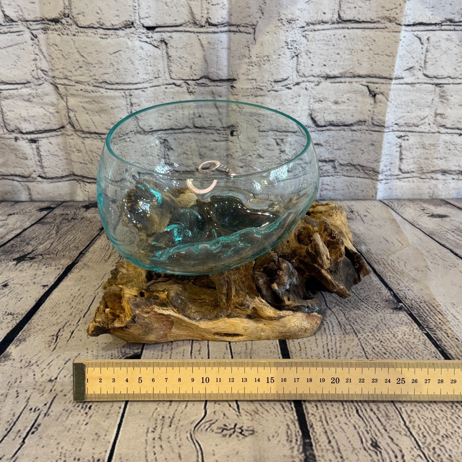 15cm Tall Friut Bowl Colour Melted Glass Wood Decorative Vase Glass Sculpture5