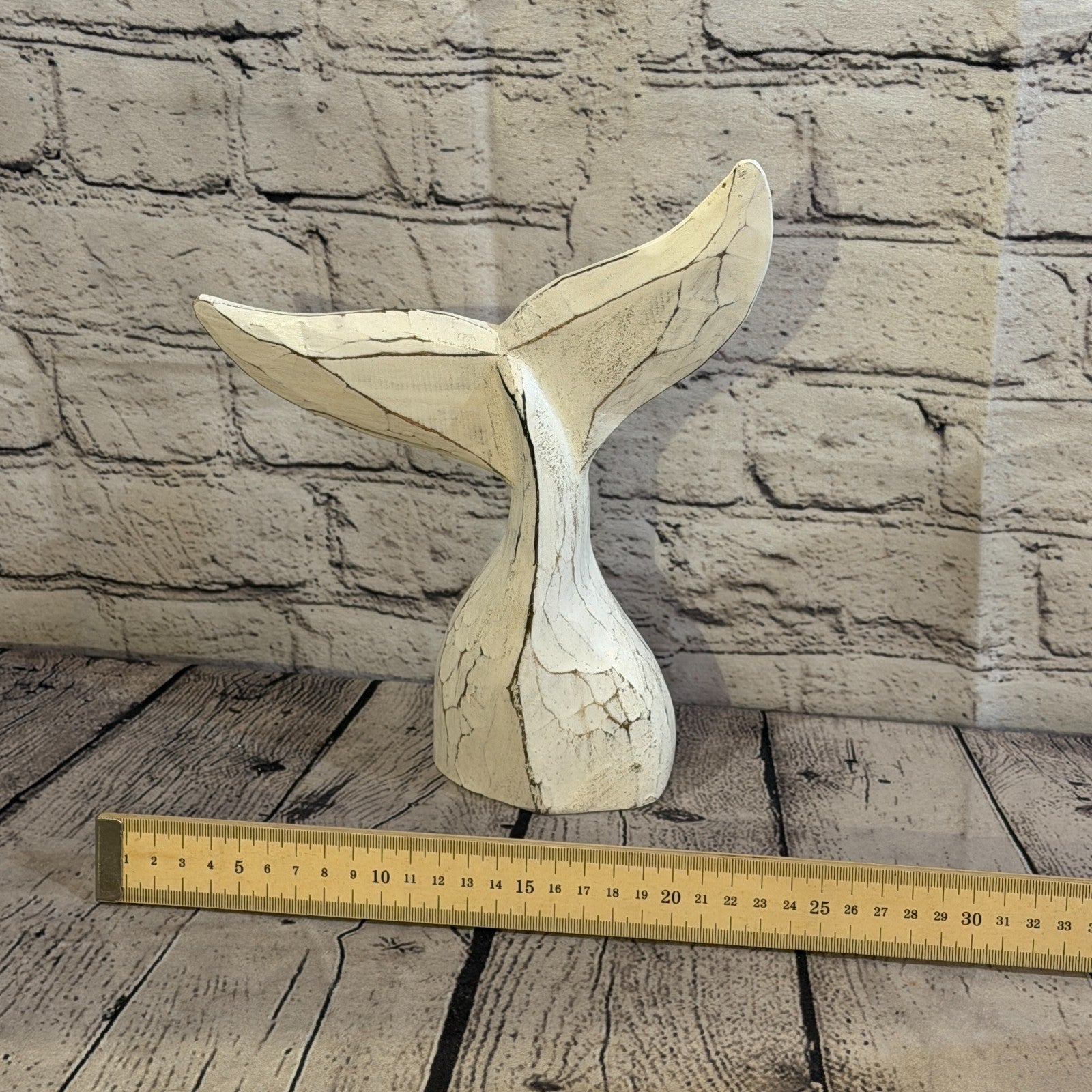 25cm x 25cm Whale Tail White Fish Wood Coastal Ocean Bathroom Decoration6