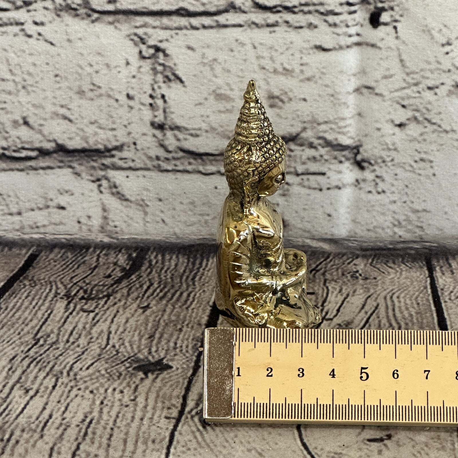 9cm x 5cm Sitting Thai Bronze Buddha Blessing Statue Figure Table Decoration Art7