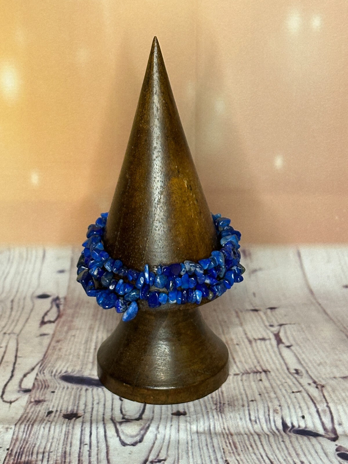 Lapis Lazuli Semi Precious Stone Chip Memory Wire Bracelets For A Adult Wrist1
