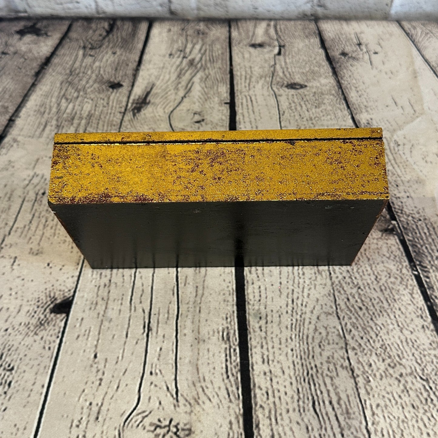 Bright Gold Thai Plain Elephant 20cm x 12cm x 5cm Wooden Box Trinket Handmade1