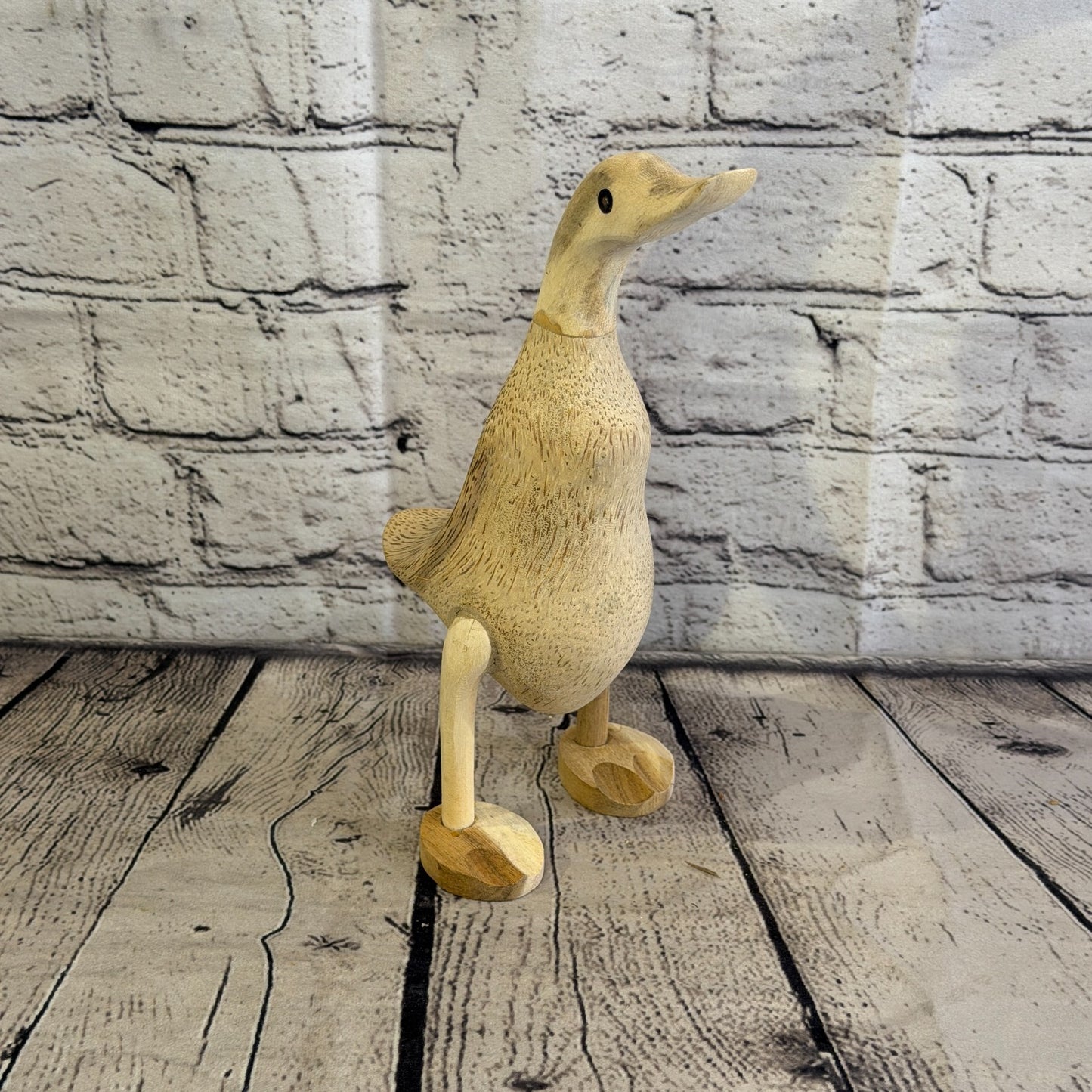 Looking Forward 25cm Tall Wooden Smooth Duckling Baby Duck Bamboo Root Fairtrade2