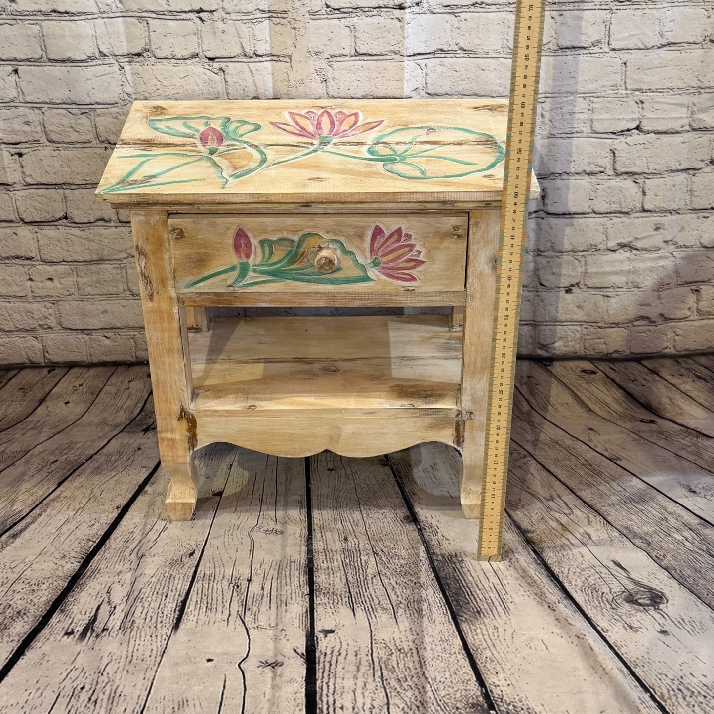 50cm x 50cm x 30cm Flower Table Wooden Side Cabinet Living Storage Furniture5