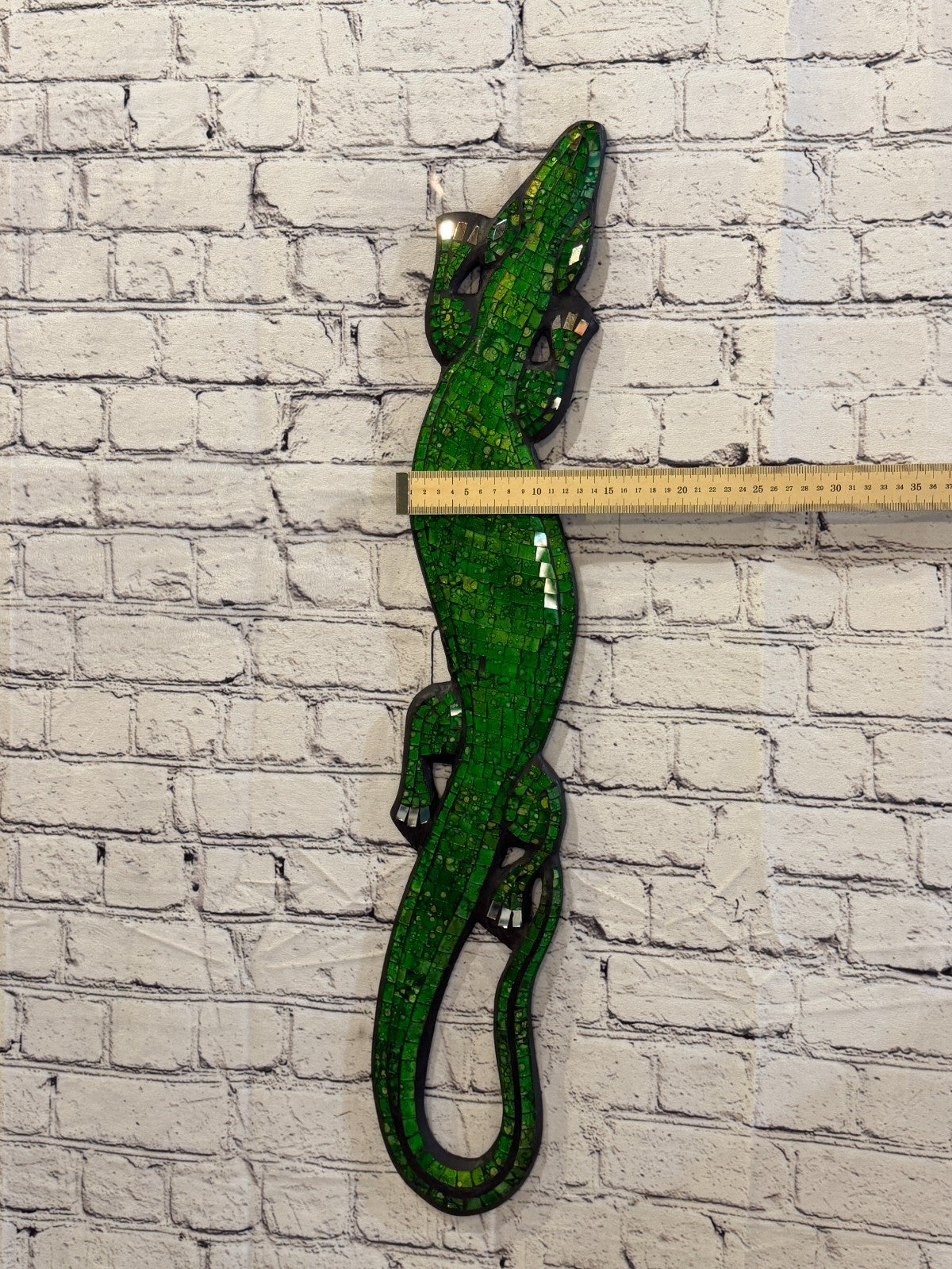80cm Gecko Green Mosaic Wall Hanging Wooden Ornaments Wood Carving3