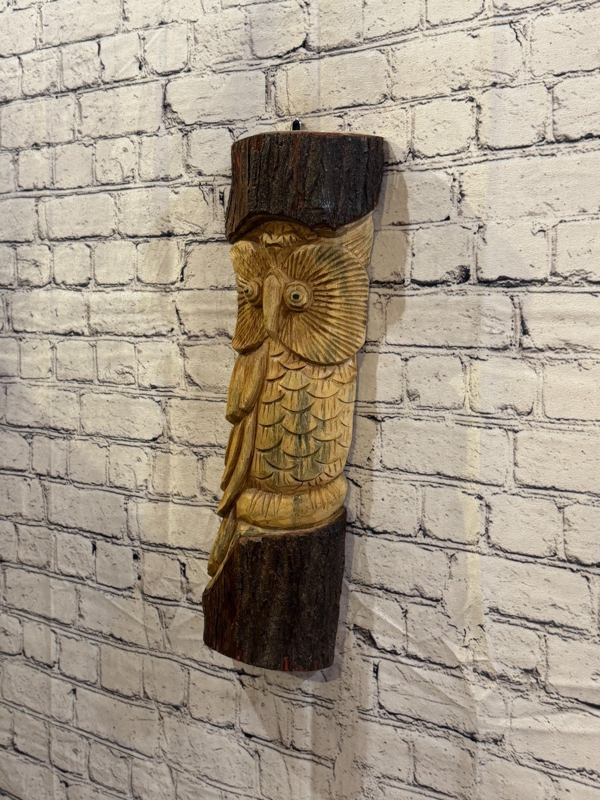 Owl Of The Woods 50cm Hand Carved Wizard Tree Trunk Wood Fairtrade1