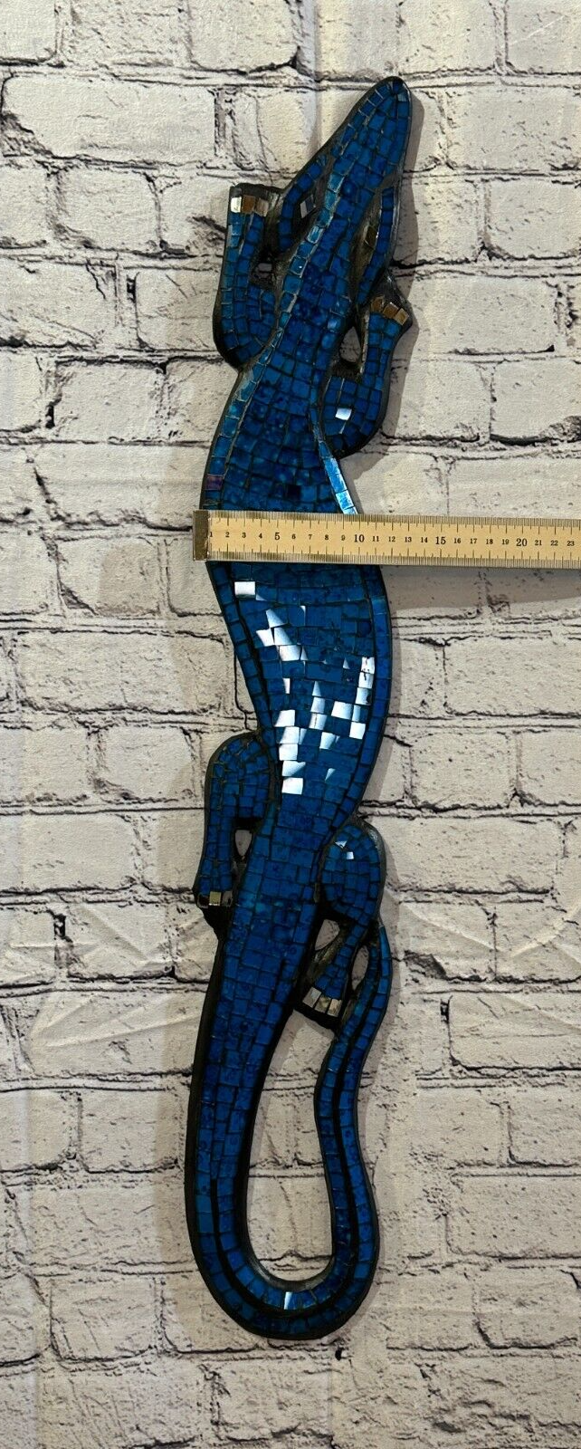 80cm Gecko Dark Blue Mosaic Wall Hanging Wooden Ornaments Wood Carving4