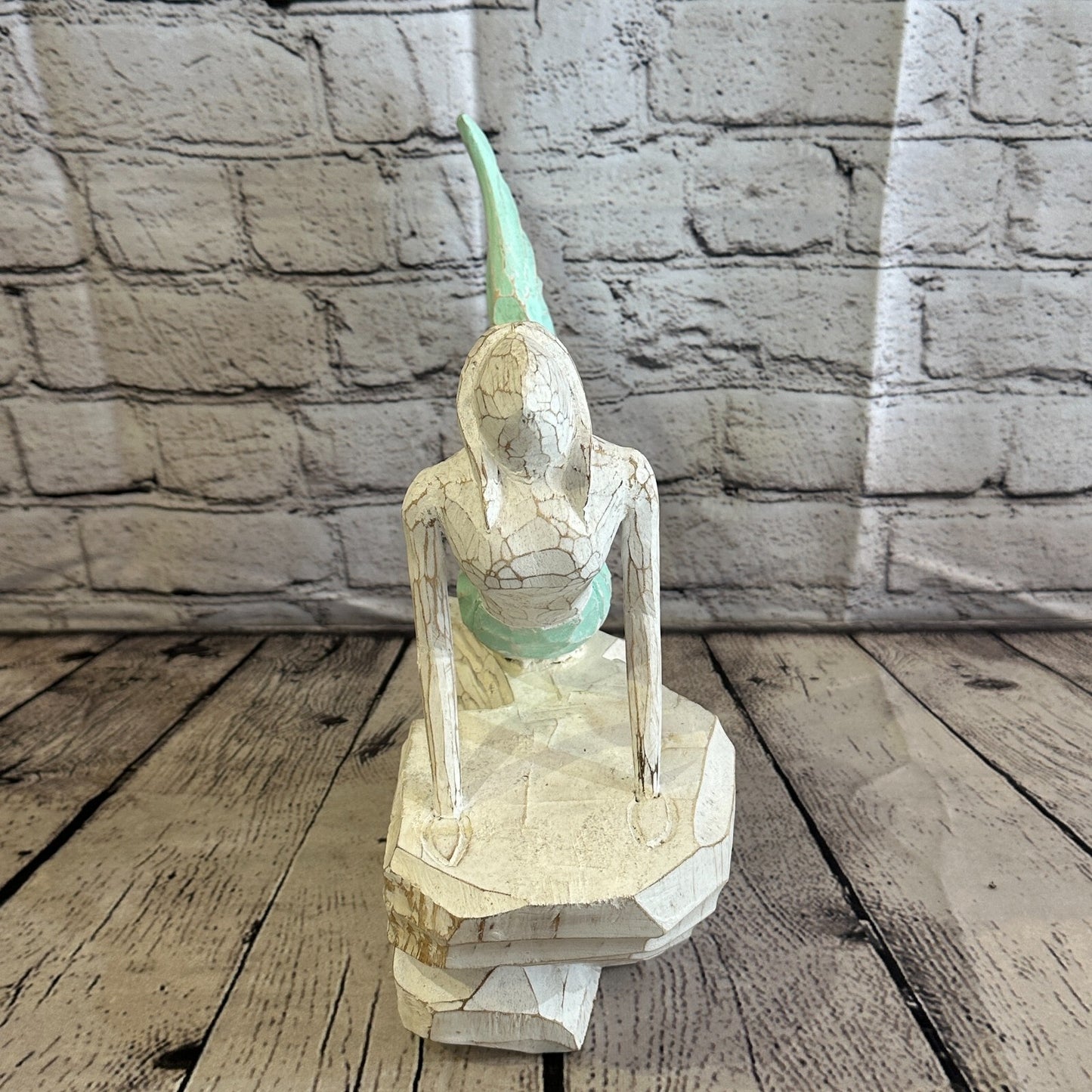 25cm Laying Front Wooden Mermaid Wall Decor Nautical Wood Mermaid Wall Sculpture1