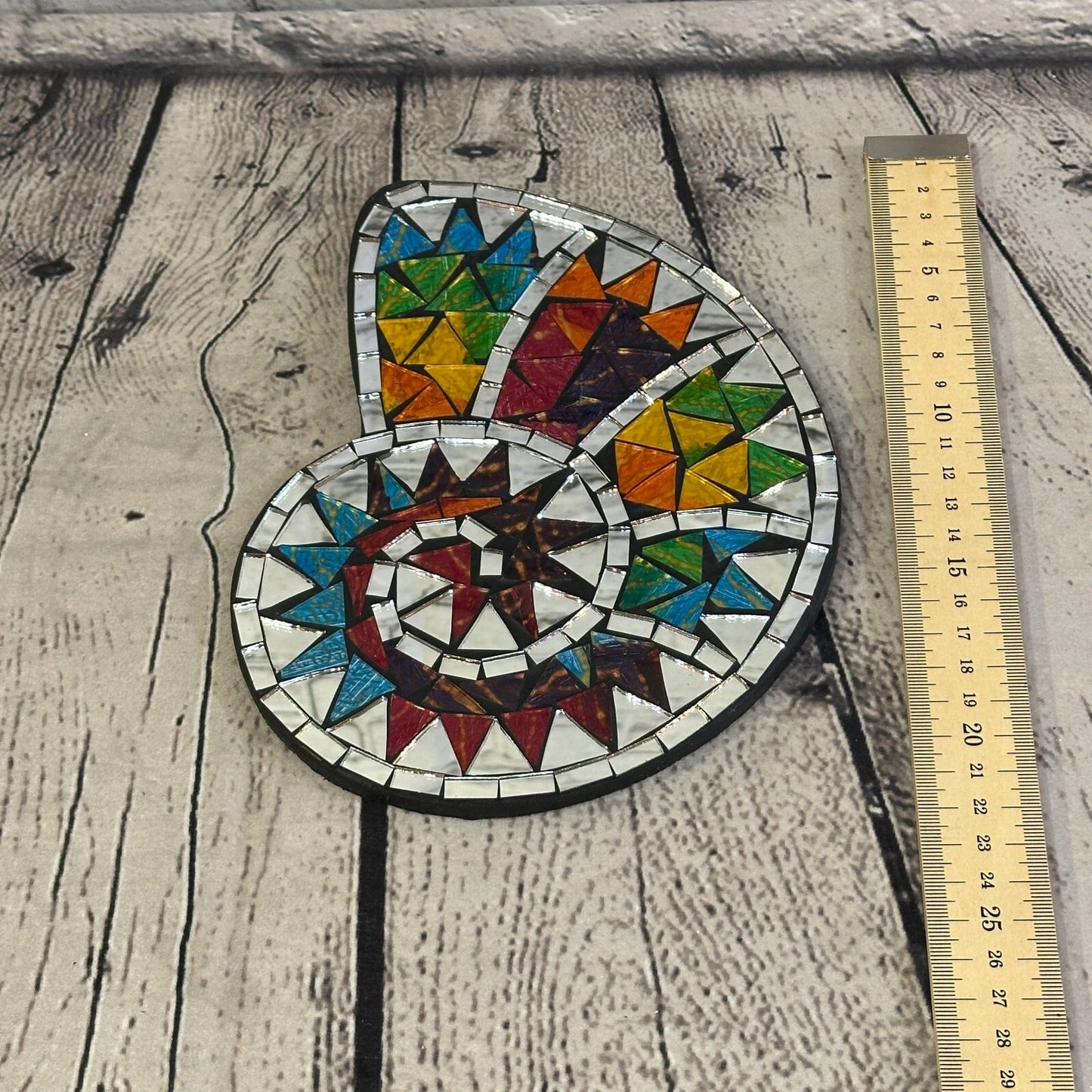 Rainbow Nautilus Shell Mosaic Tile Wall Mirror 20cm x 15cm Handmade New5