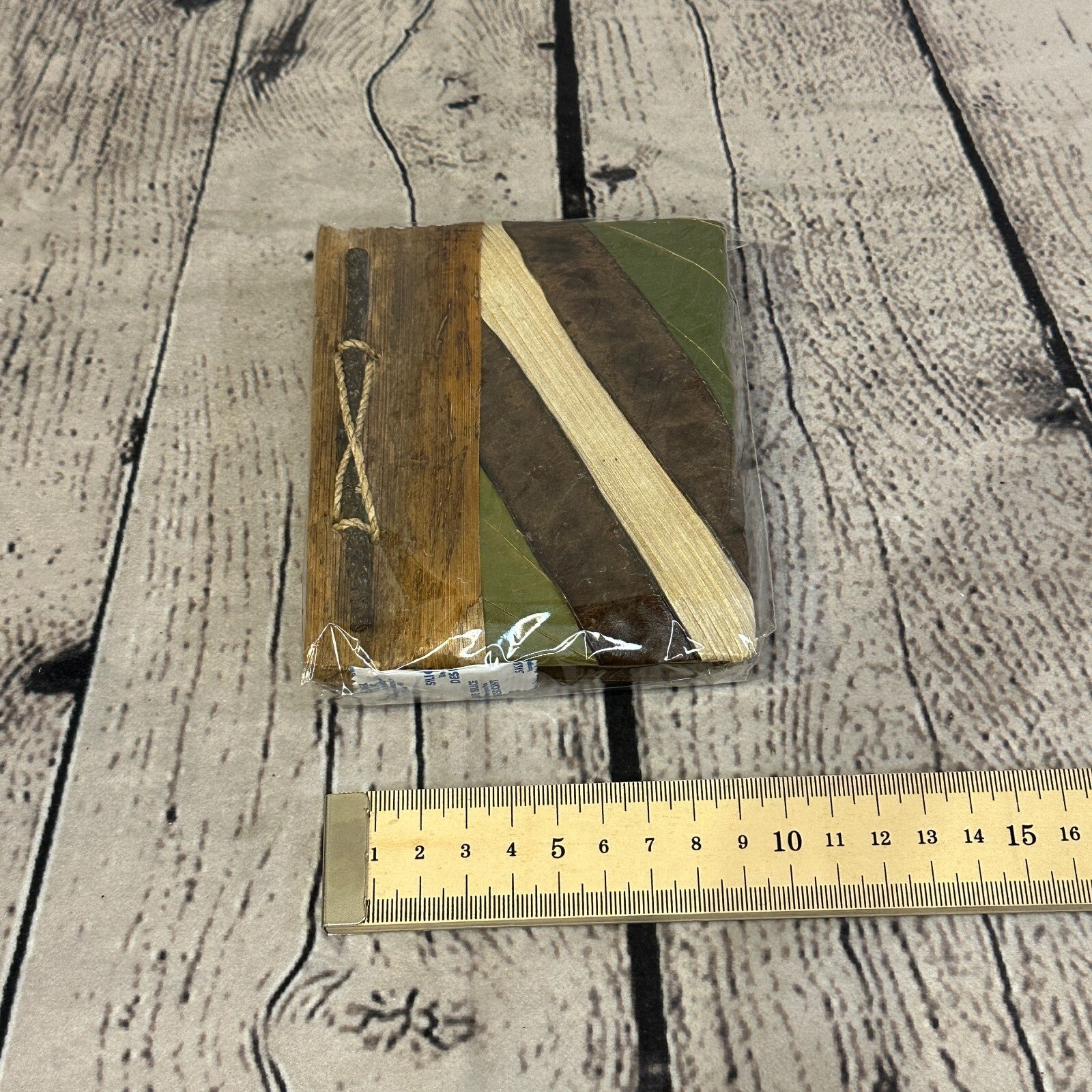 Natural Leaf Note Book 12cm x 10cm With Paper Made From Bamboo Pulp Design 72