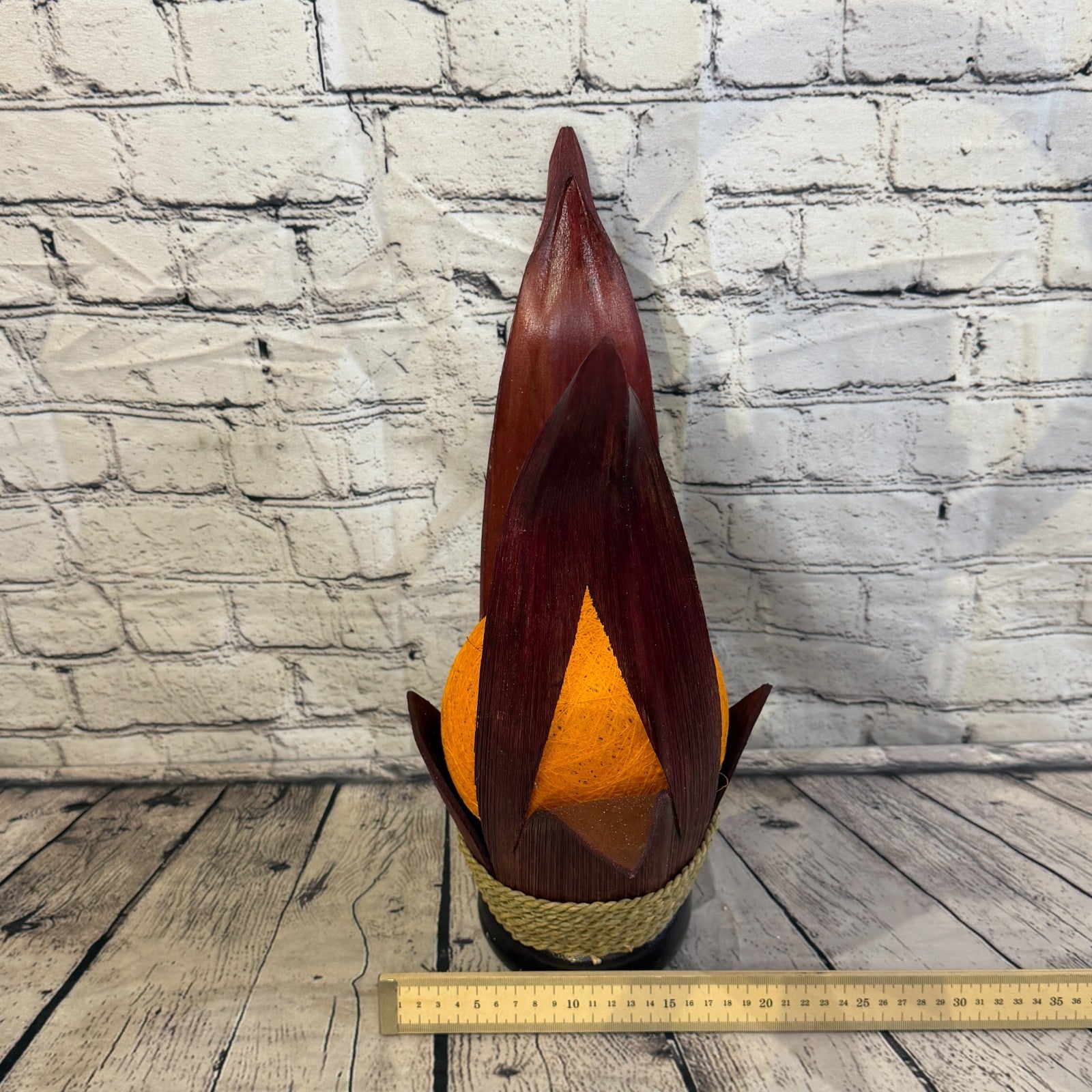 Orange Light Red Natural 45cm Tall Leaf Lamp Twist LED UK Mains Plug Design 47