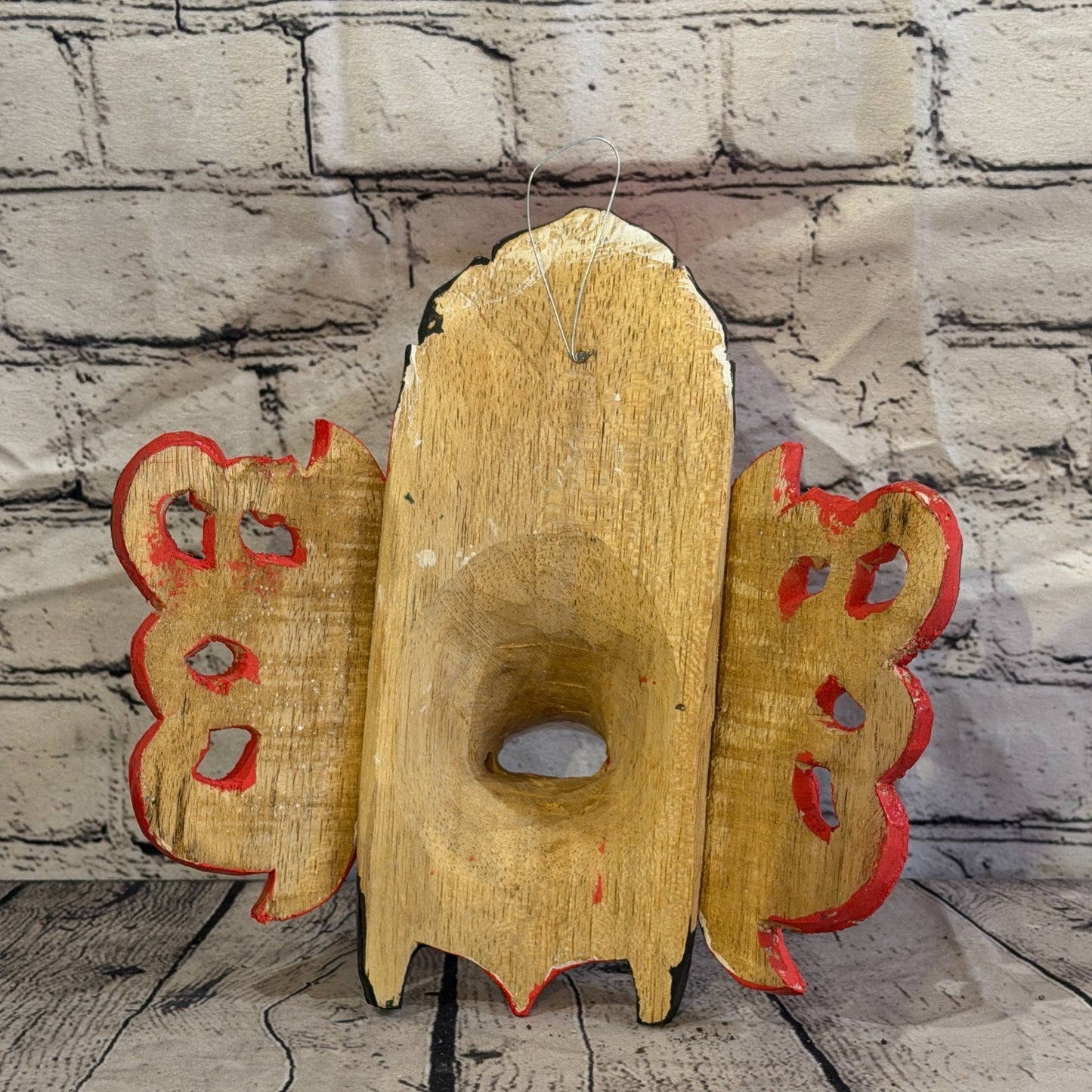 25cm Barong Crown Red Demon Dragon Hindu Deity Wooden Hand Carved Mask Painted6