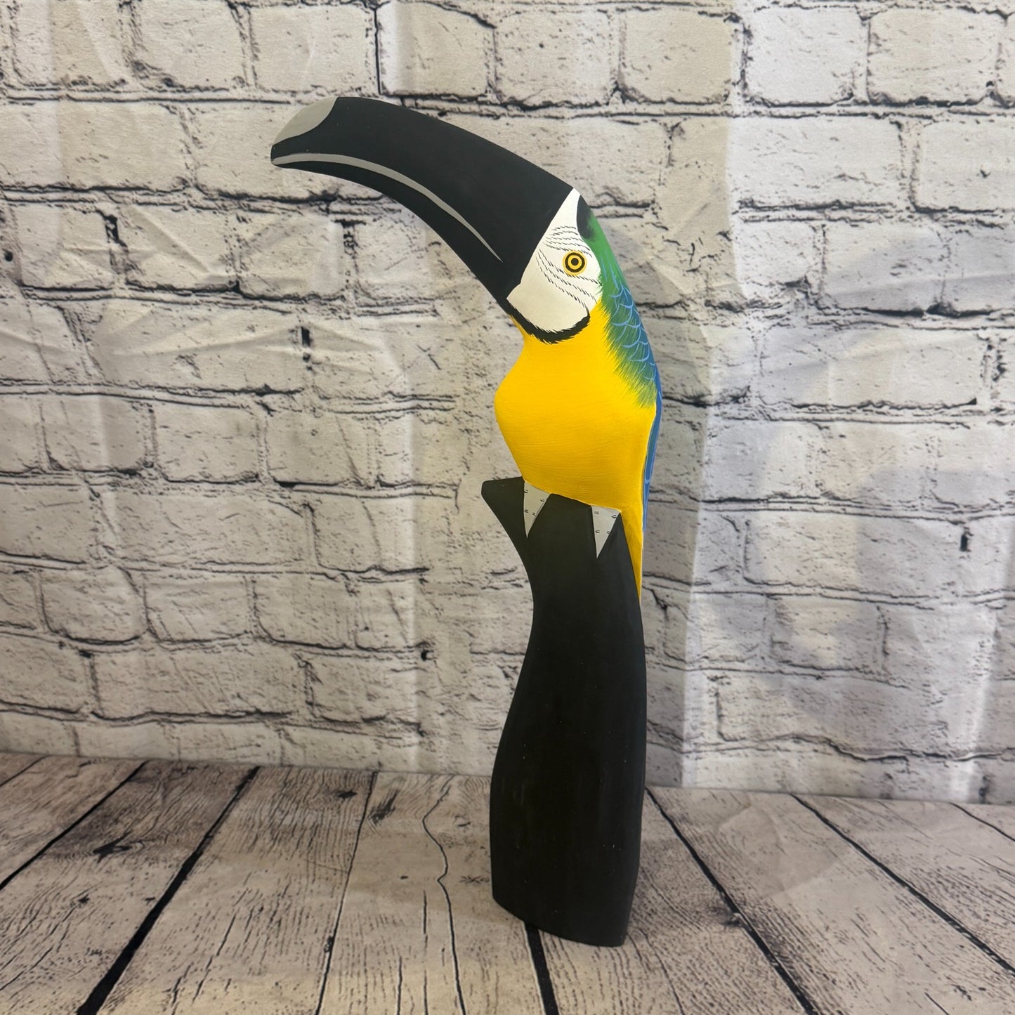 40cm Bright Blue Toucan Bird Ornament Statue Fair Trade Hand Made Carved Wood3