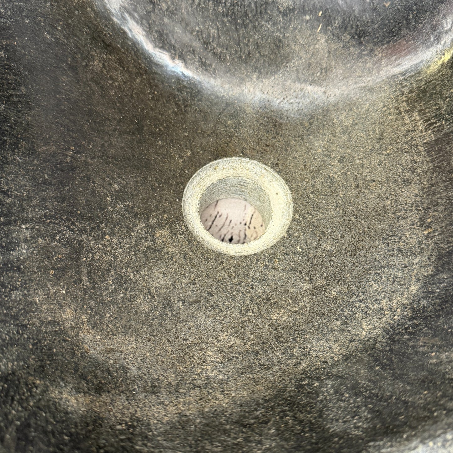 32cm x 32cm Wash Basin Bathroom Counter Top Washing River Stone Bowl Sink No 139