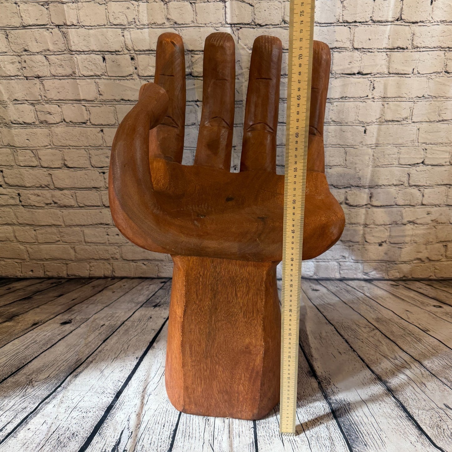 70cm x 40cm x 35cm Right Hand Indonesian Carve Hand Chair Wood Carving Sculpture5