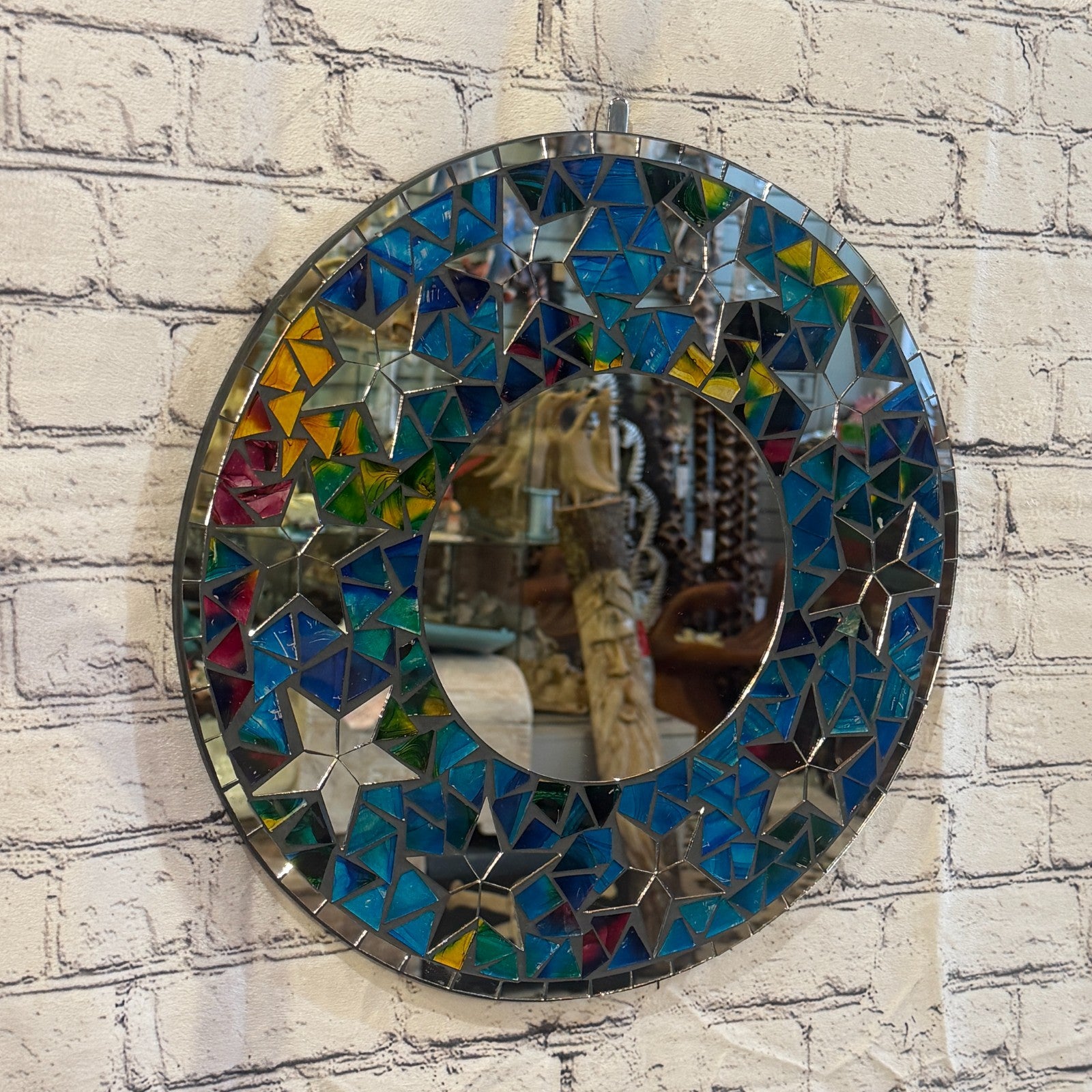 Blue Star Black Mosaic Tile Wall Mirror 40cm x 40cm 16 Inches Handmade0