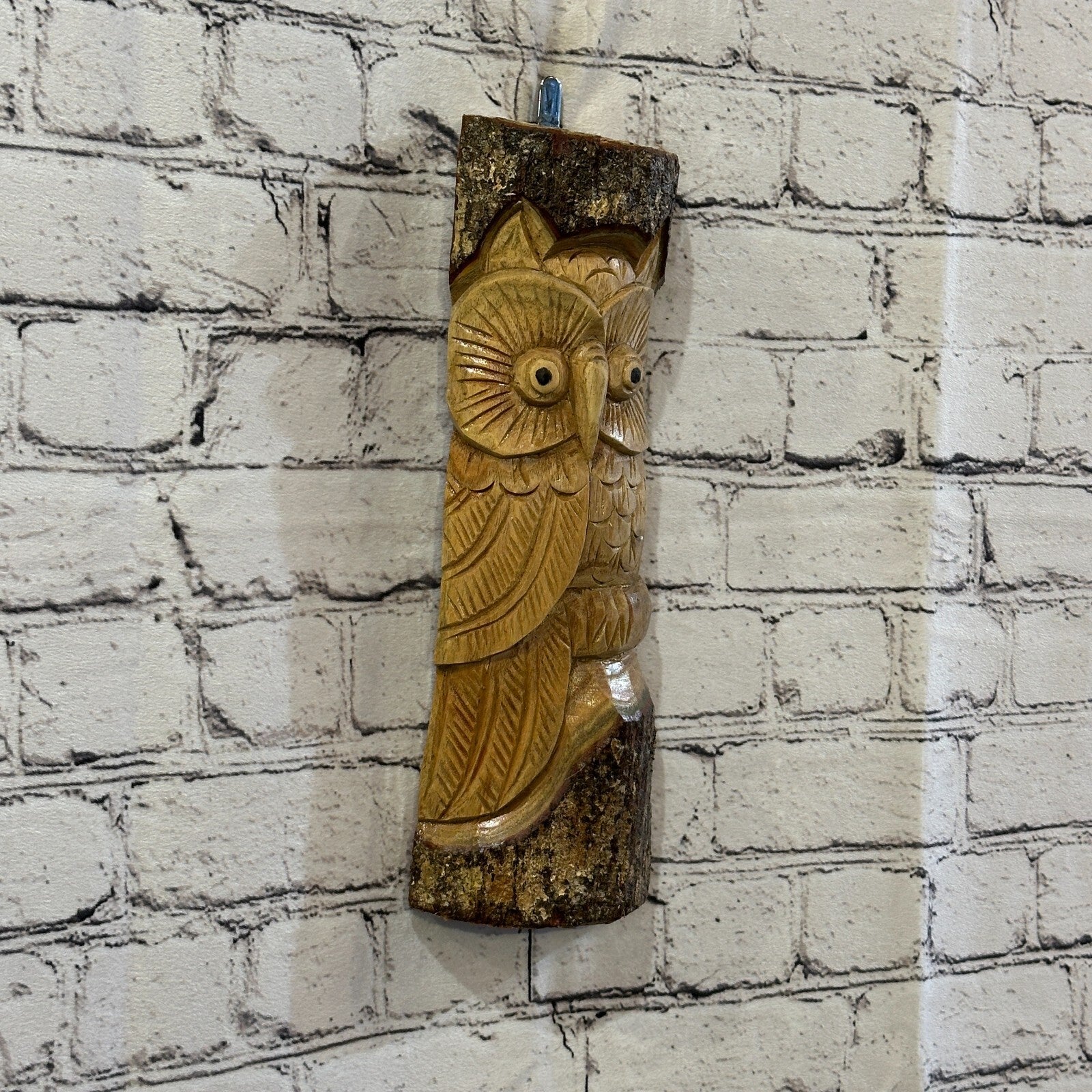 Barn Owl Of The Woods 30cm Hand Carved Wizard Tree Trunk Wood Fairtrade0