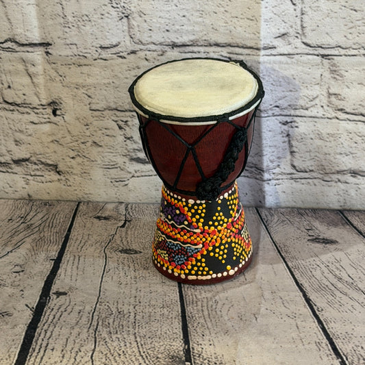 15cm Painted Djembe Drums Musical Instrument Hand Made Fair Trade Dot Painted0